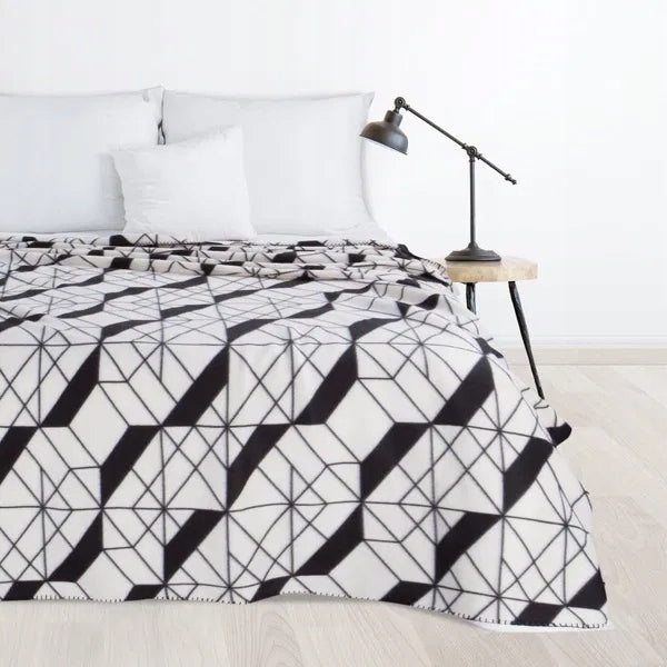 Blanket 150 x 200 Microfiber Geometric Bezowo Black Brand Eurofirany