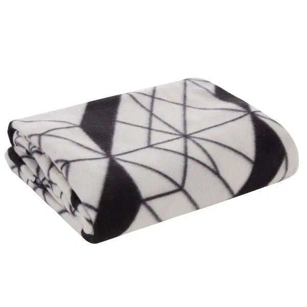 Blanket 150 x 200 Microfiber Geometric Bezowo Black