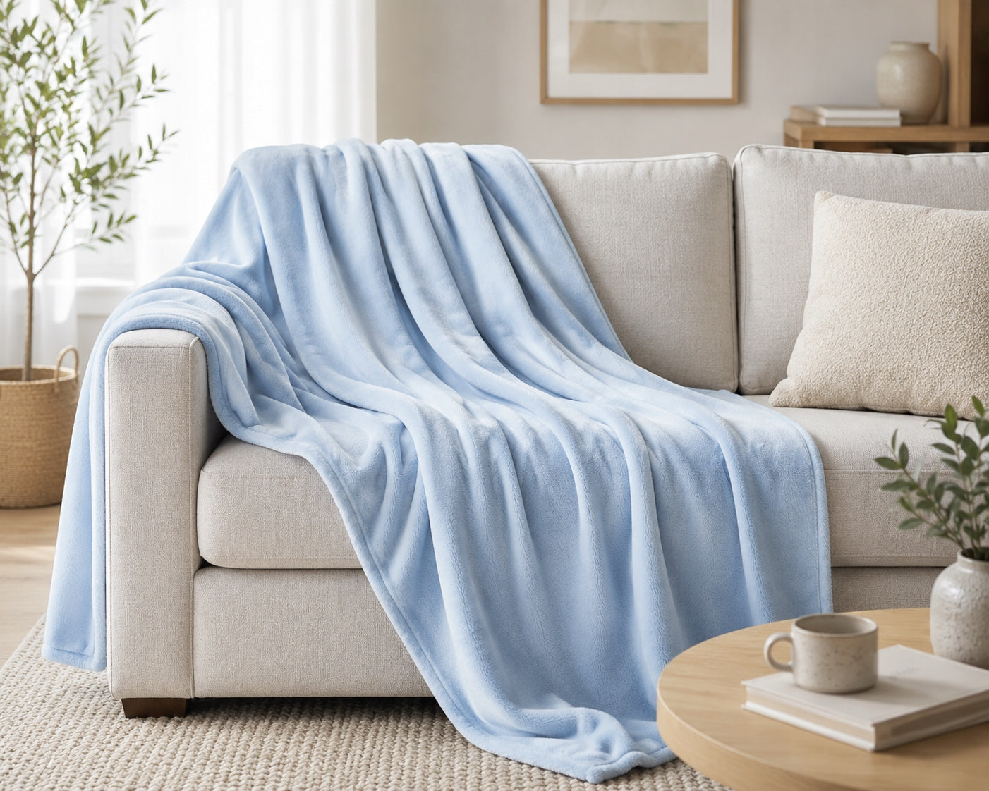 Blanket 160x200 cm Light blue – Soft, Warm and Pleasant Brand no brand