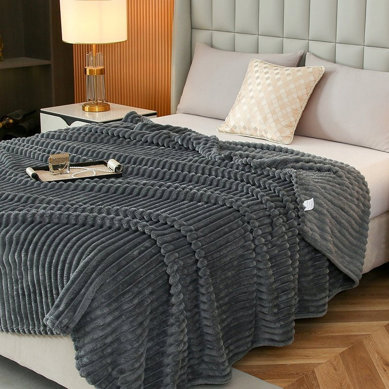 Blanket 200x220 Microfiber Embossed Thick Warm Bedspread Graphite EAN (GTIN) 5902311461127