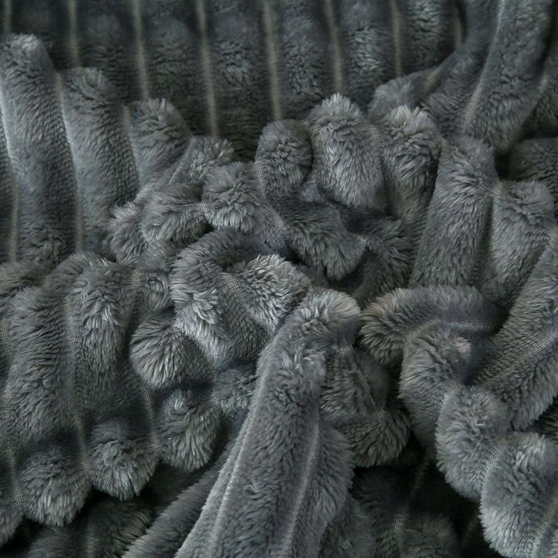 Blanket 200x220 Microfiber Embossed Thick Warm Bedspread Graphite Manufacturer code KPA-1 Grafit