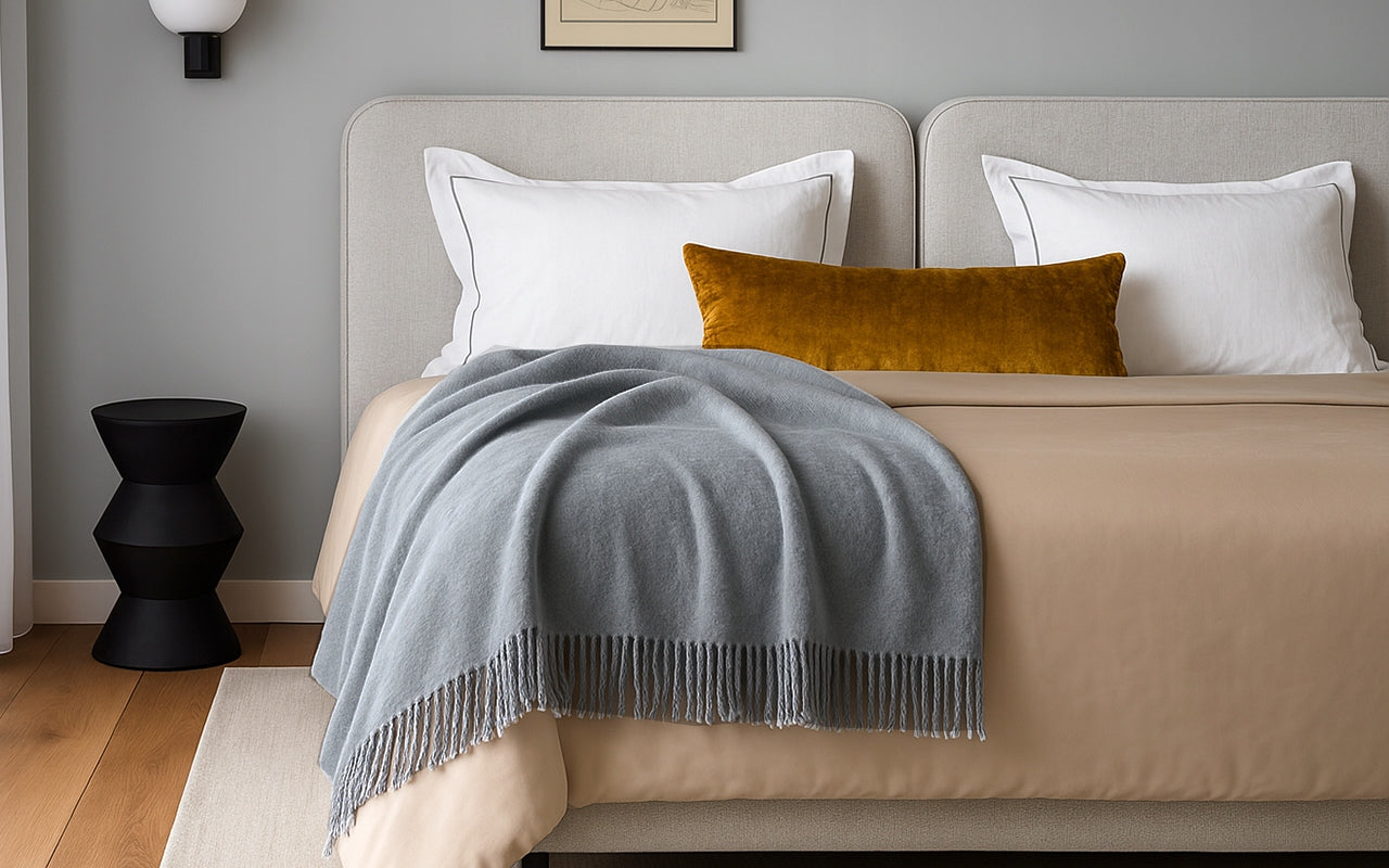 Blanket Bedspread MOCA DESIGN 150x200 Cotton Acrylic Tassels Pled Ash Manufacturer code Moca_FS6