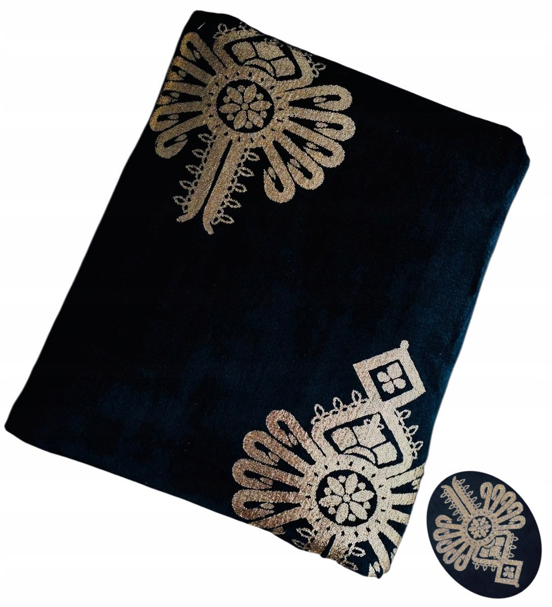Blanket Bedspread Soft Mountain Fleece Large Gold Parzenica Black 220 x 200 cm