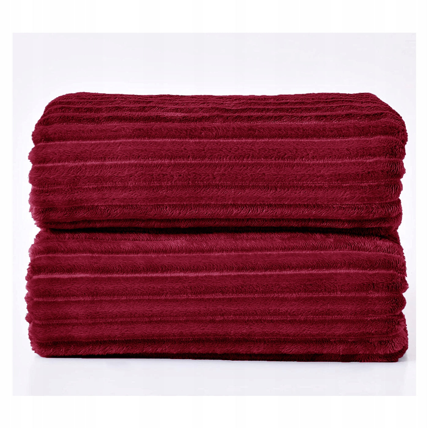 Blanket Belts Soft Fluffy Plaid Warm Modern Decorative BURGUNDY 160x200