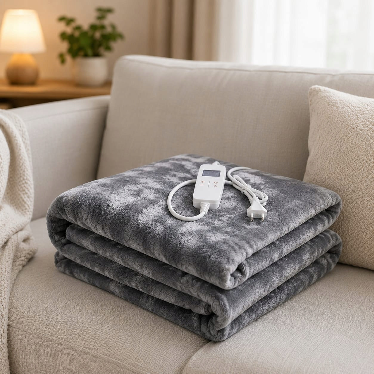 Blanket Electic Grey 180x160cm Heating Remote Control Timer Temperature Control Medical device no