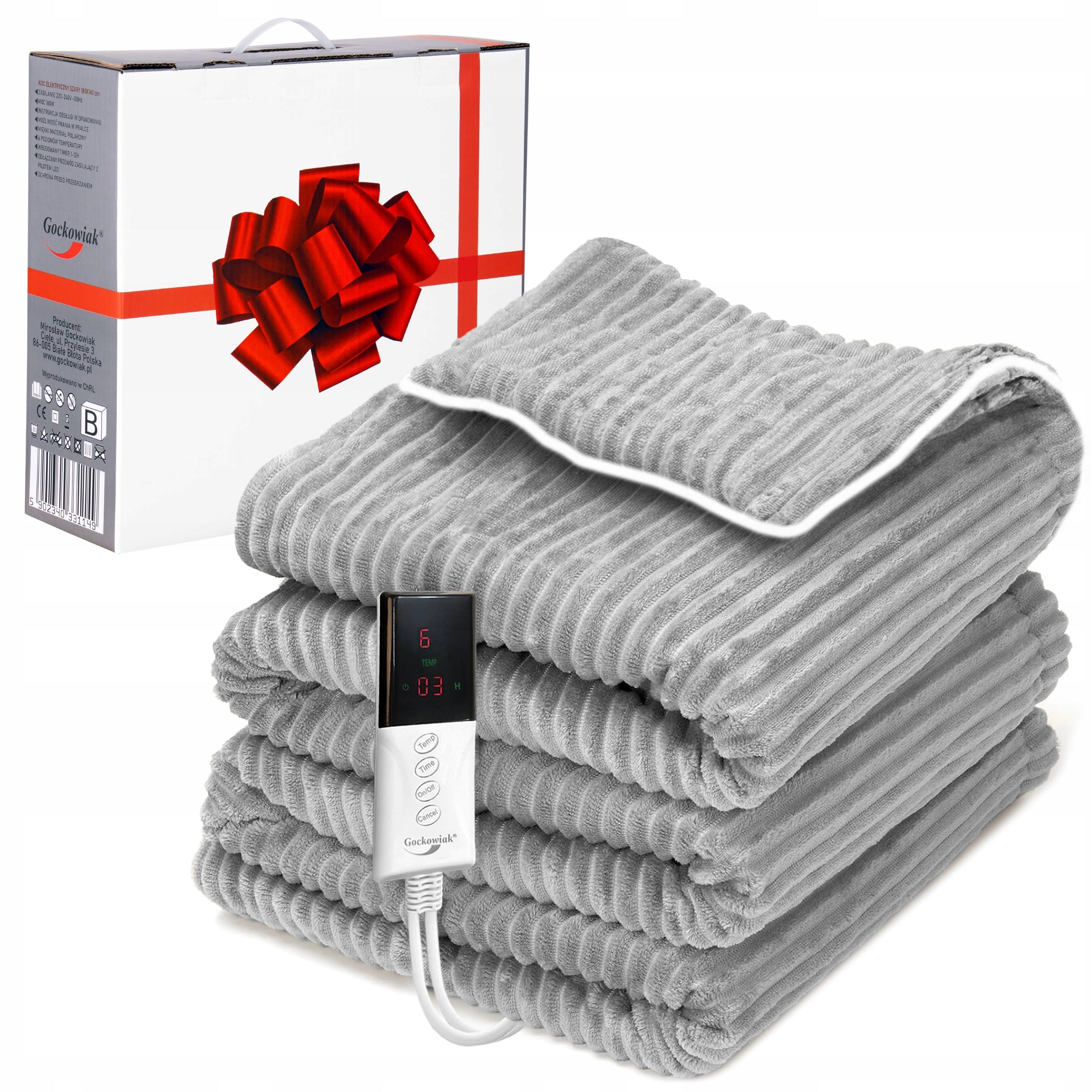 Blanket Electric Heating Large Heating Mat Fleece Flannel Timer Remote Control Color gray
