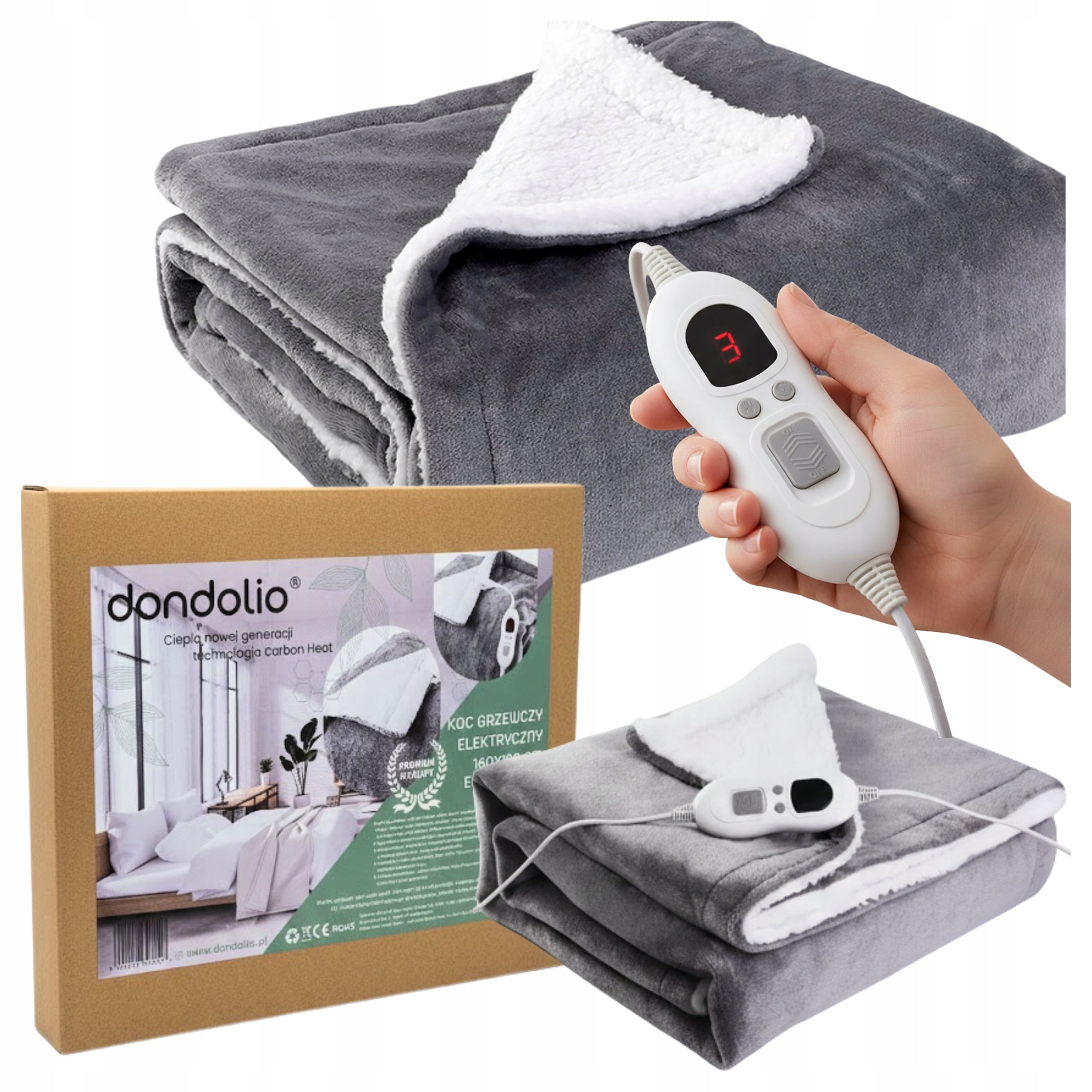 Blanket Electric LARGE Heating Energy Saving 180x160 Warm Soft + Remote Control Medical device no