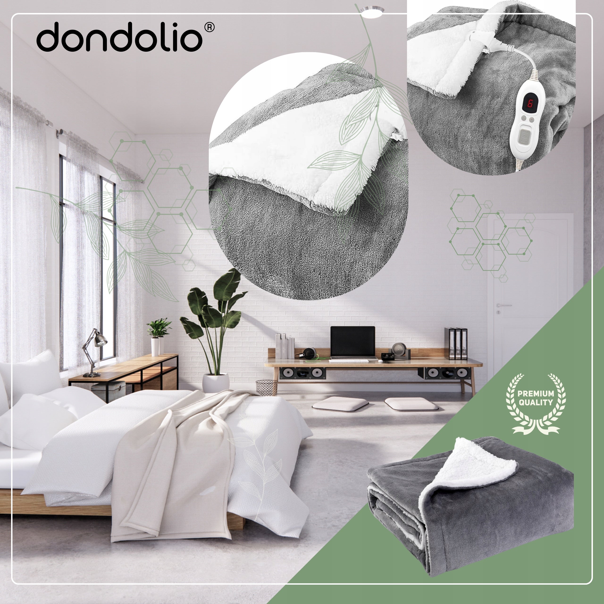 Blanket Electric LARGE Heating Energy Saving 180x160 Warm Soft + Remote Control Packaging status original