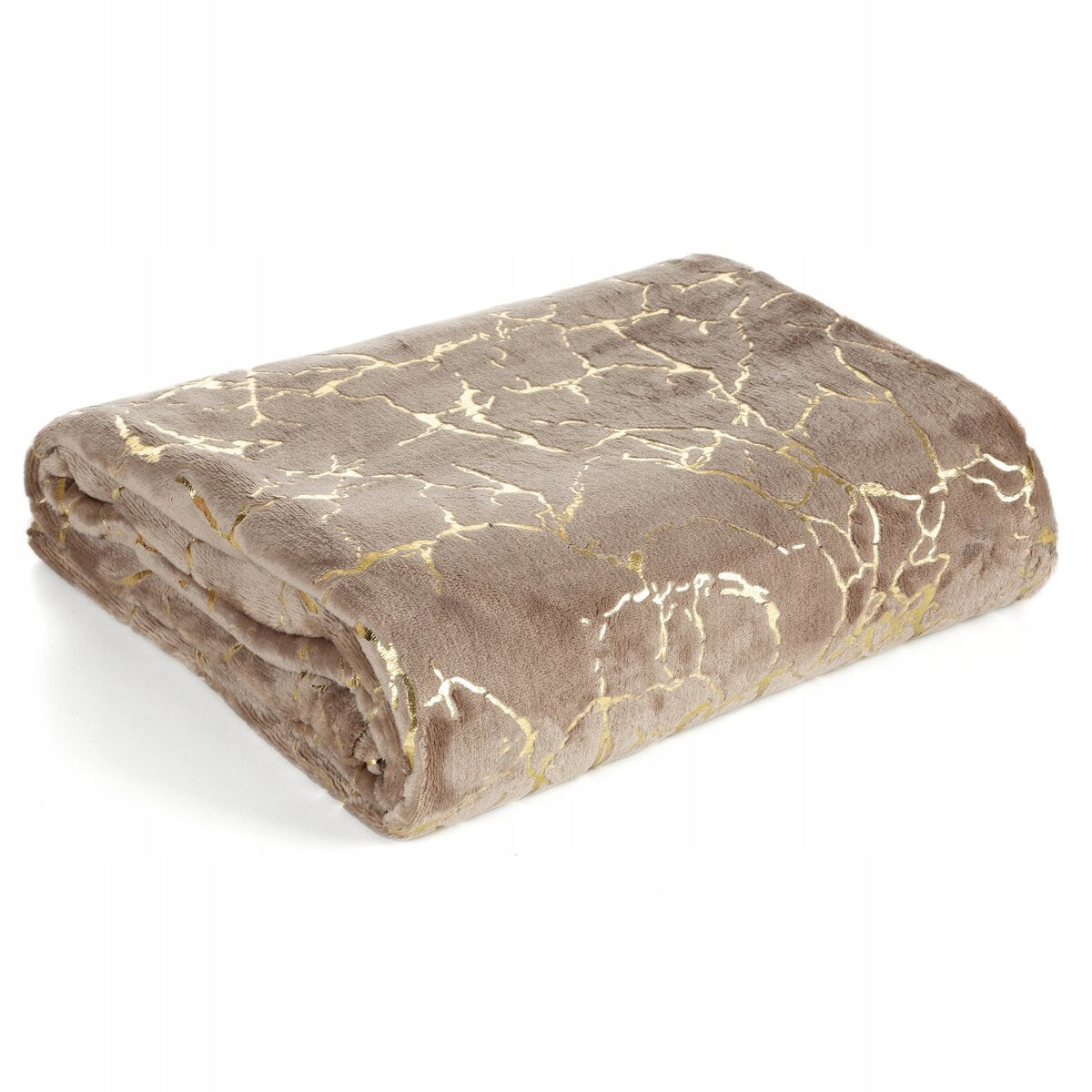 Blanket Glamo brown decorated with gold marble 150 cm x 200 cm Manufacturer code glamo