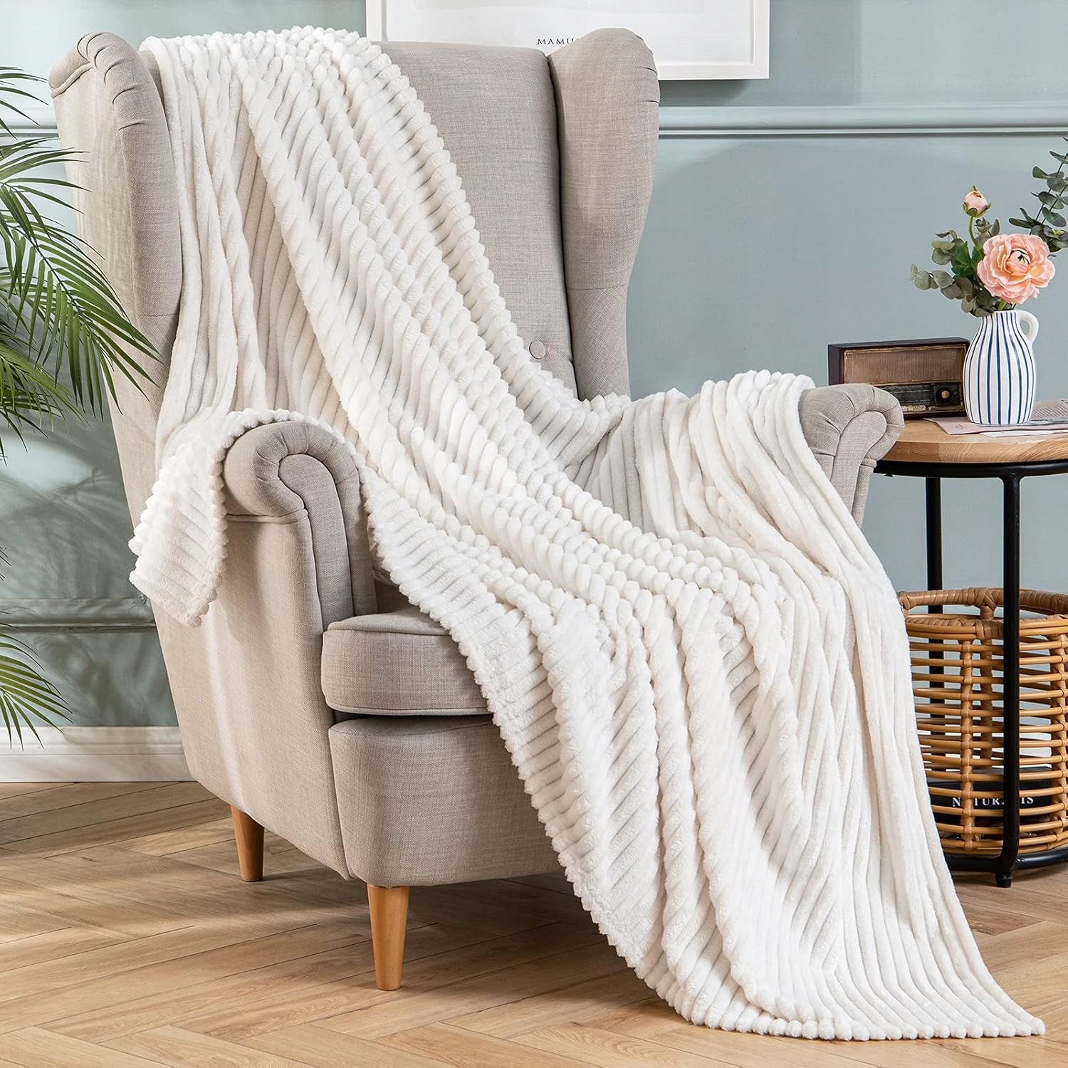 Blanket MIULEE children's bedspread polyester 127 cm x 153 cm white EAN (GTIN) 5906849455351