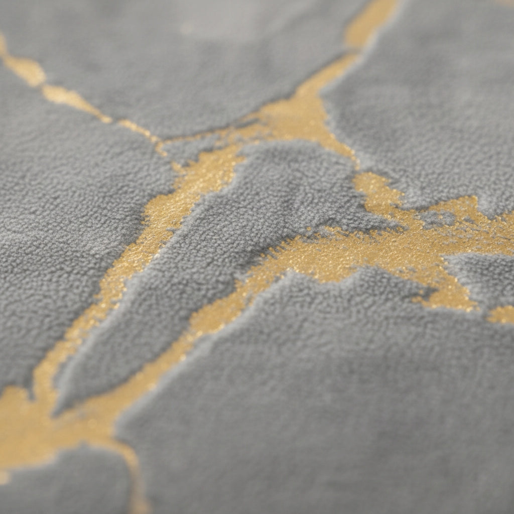 Blanket Marble with Gold Application Soft Plush Bedspread GREY + GOLD 160x200 Manufacturer code KOC-MARMUR-160X200-25A+2