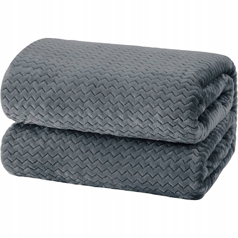Blanket Microfiber Zigzag Graphite Soft Warm Modern Design 160x200 Packaging status original