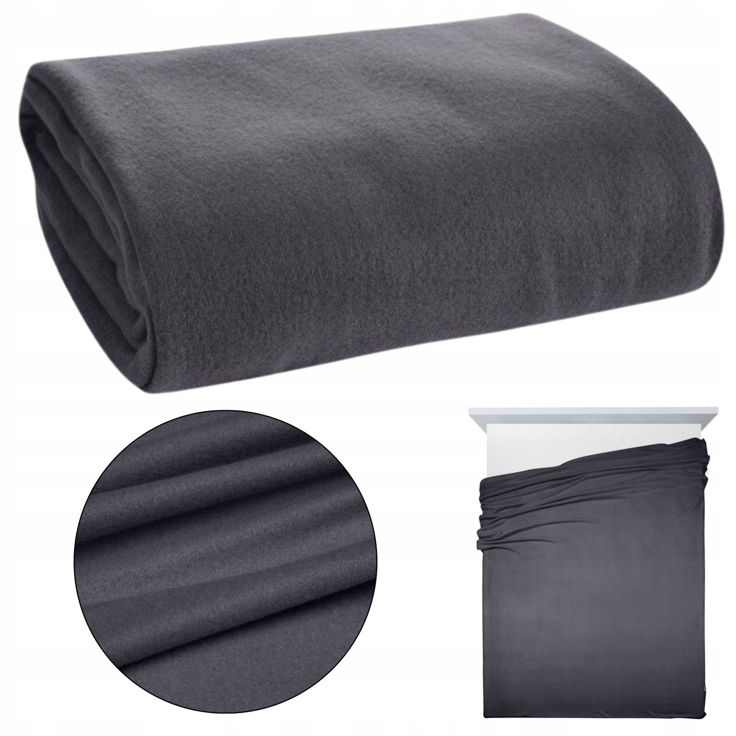 Blanket POLAR 150x200 cm fleece steel BEDSPREAD COUCH SOFT WARM