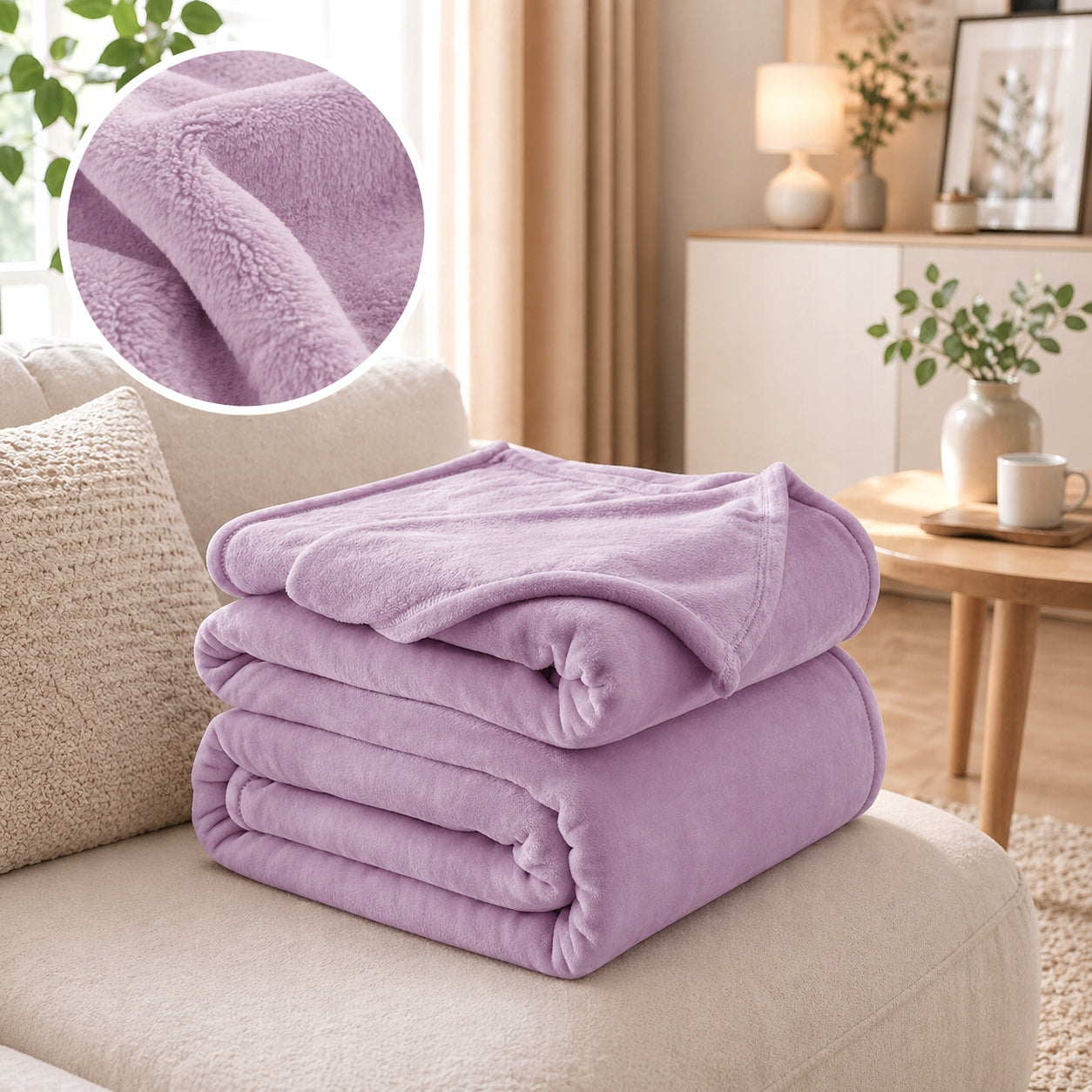 Blanket Plush Pastel Microfiber Violet Soft Warm 150x200 Packaging status original