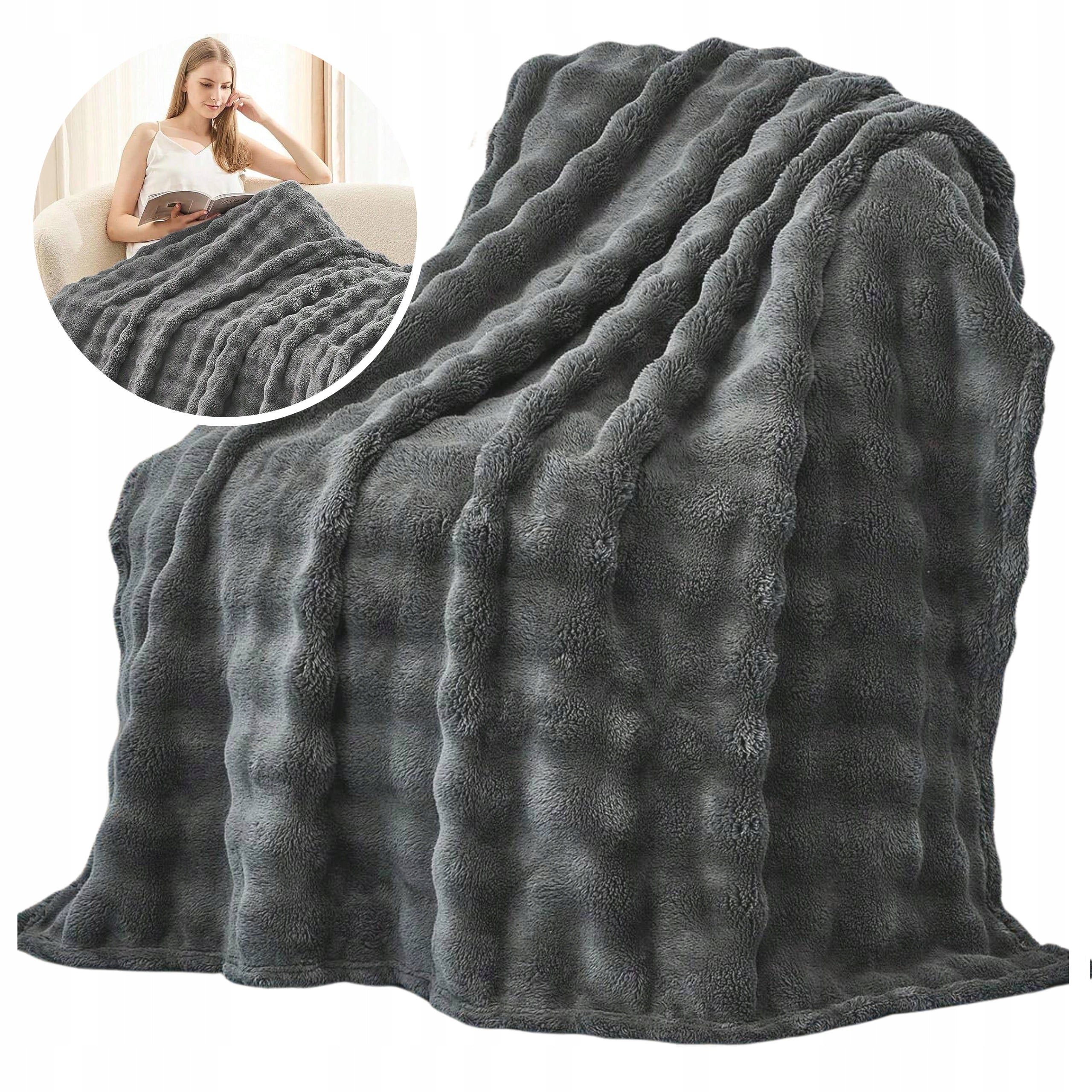 Blanket Thick Bedspread 160x200 with Microfiber Warm Nice Bubble Colors