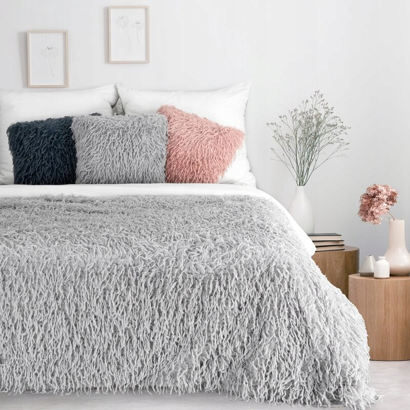 Blanket bedspread 130x170 Adore hairy silver fur Packaging status original