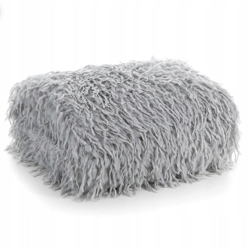 Blanket bedspread 130x170 Adore hairy silver fur