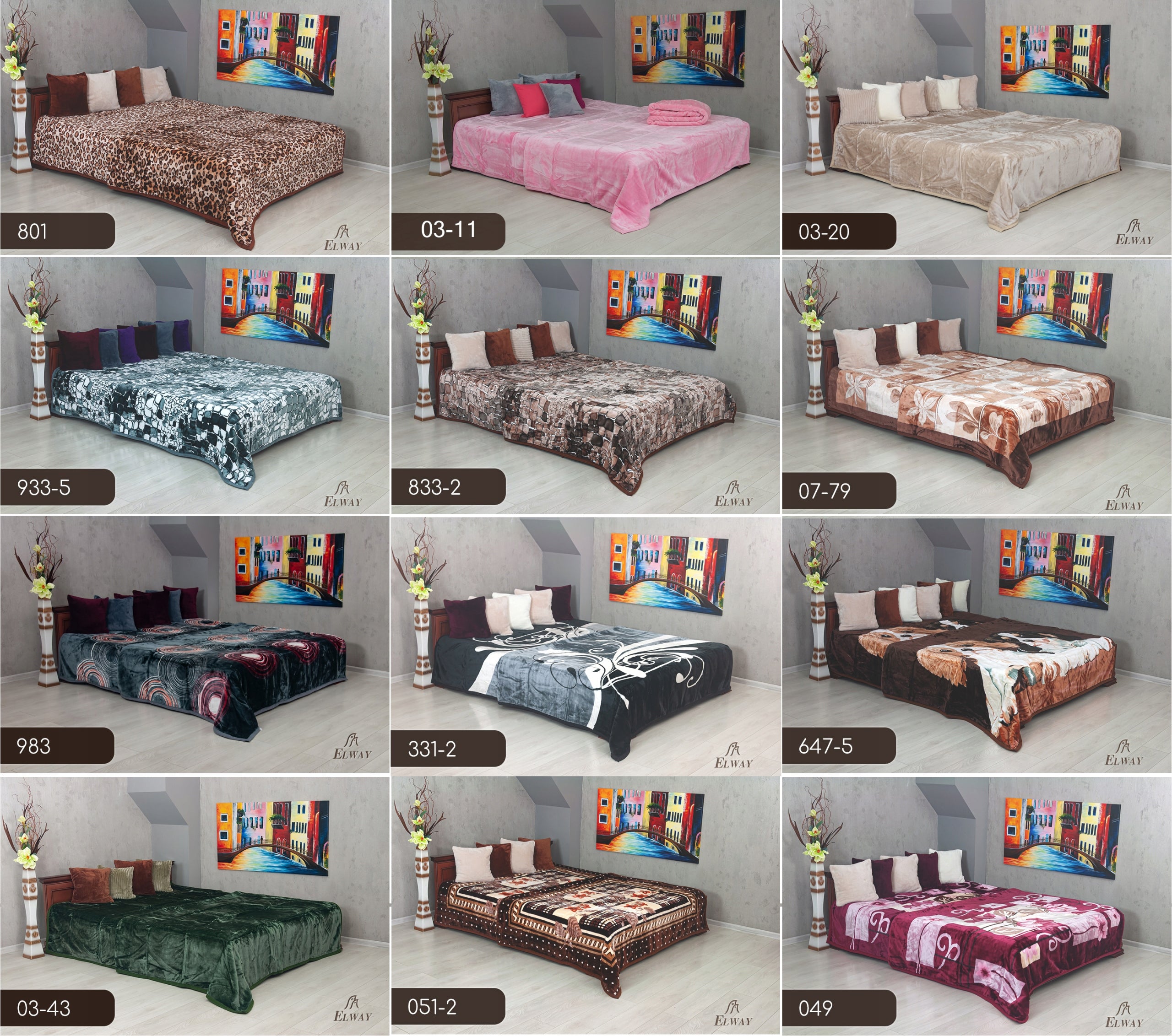 Blanket bedspread 160x210 ELWAY 100% Thick Bedspread New designs Packaging status original