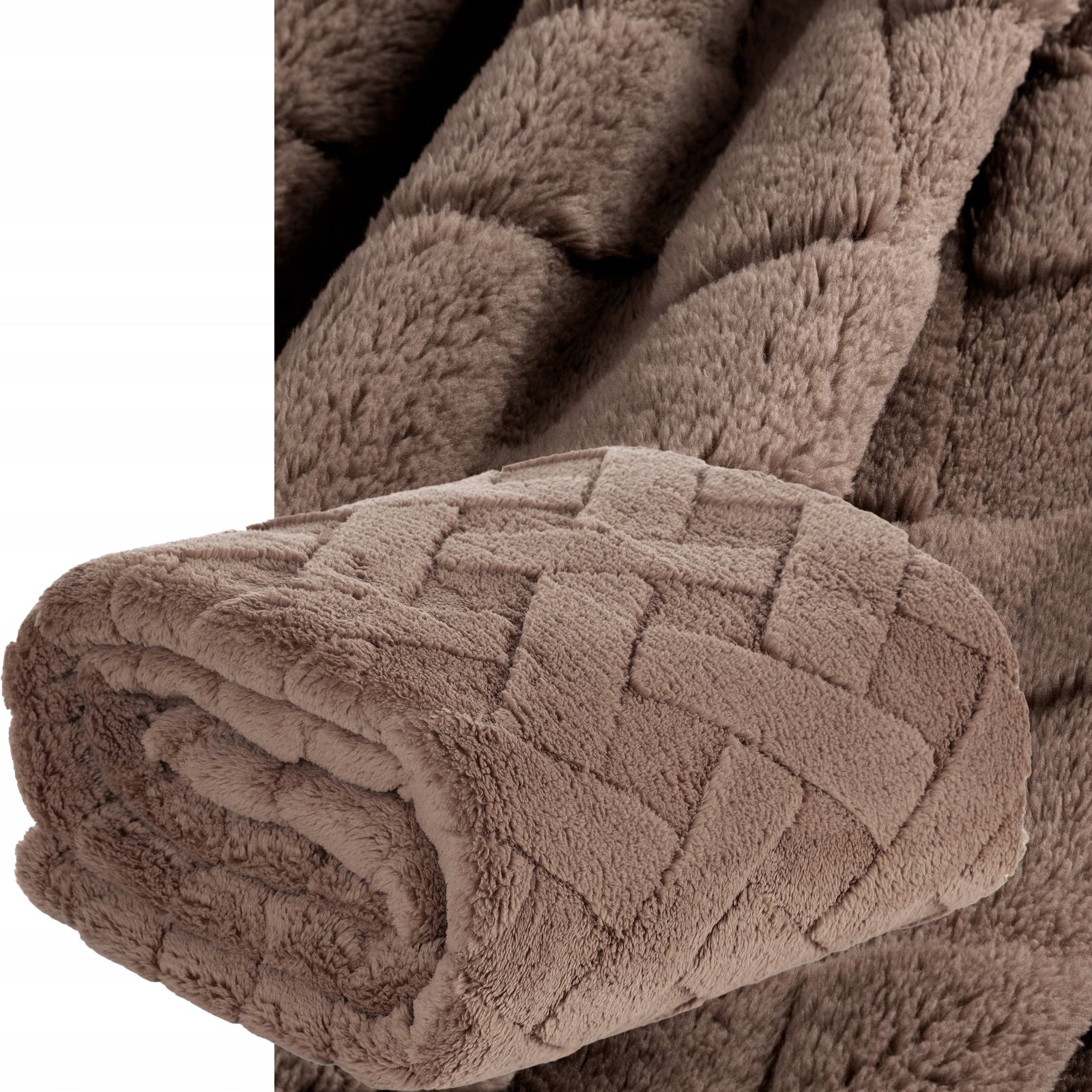 Blanket bedspread 200x220 c.beige thick soft fluffy