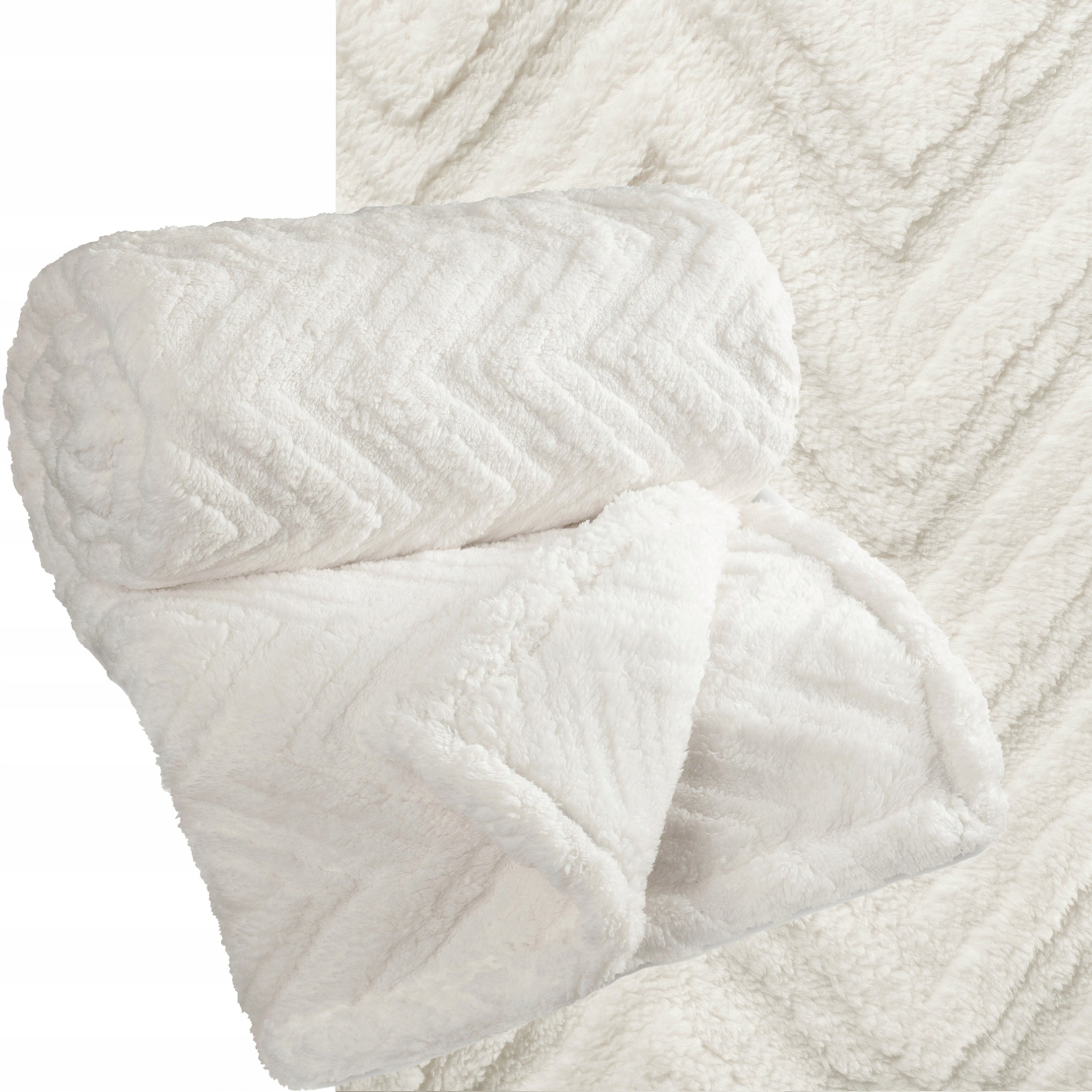 Blanket bedspread 200x220 thick soft fluffy herringbone cream Manufacturer code 5907246167632