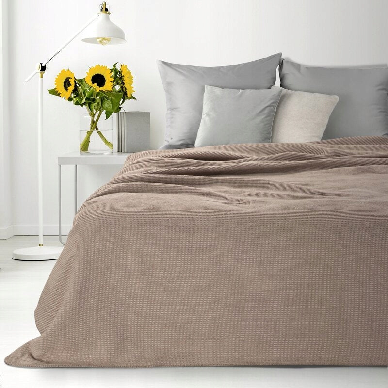 Blanket cotton 200x220 Linda beige Eurofirany