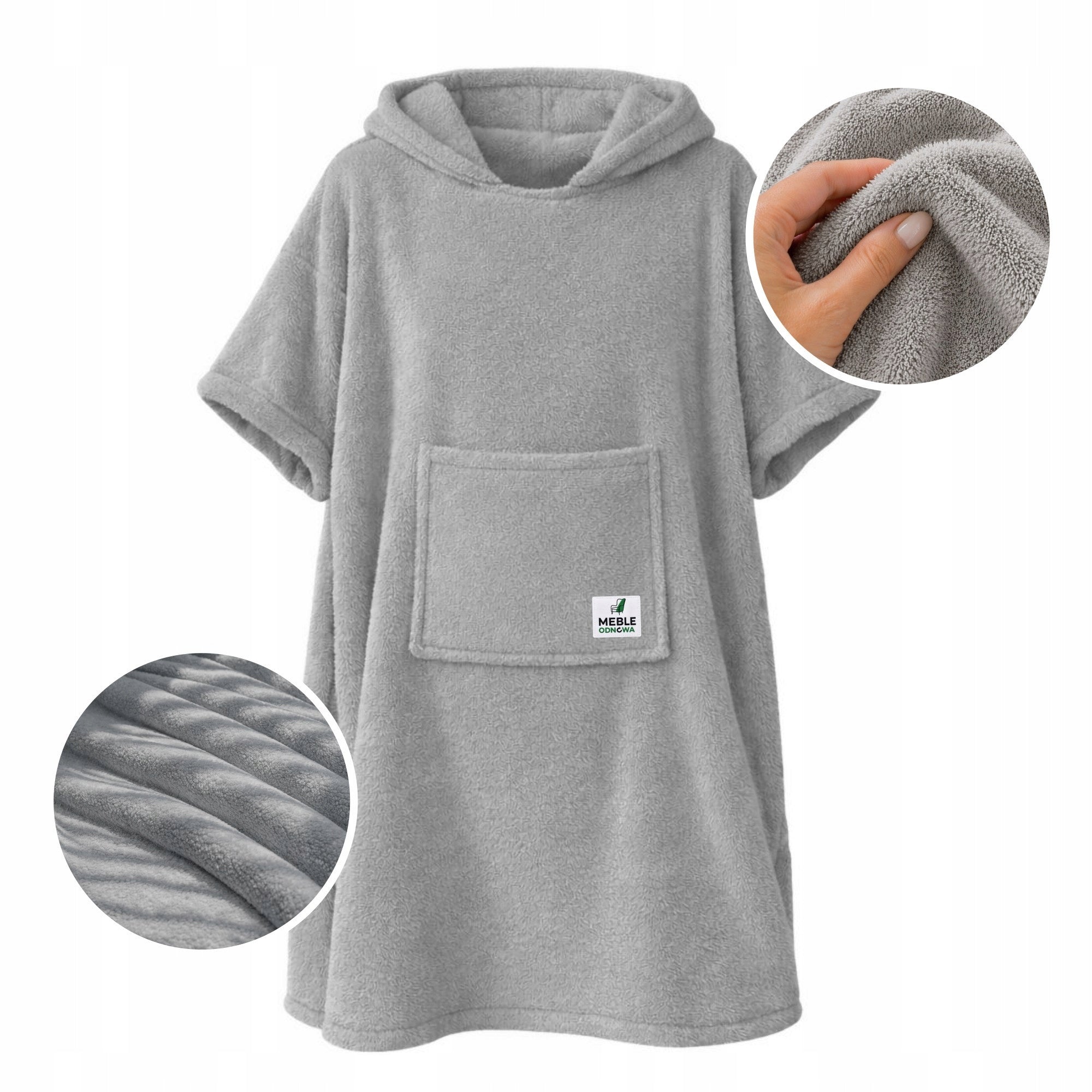 Blanket sweatshirt, KOCOBLOUSE, warm hooded bedspread, GREY Oversize soft