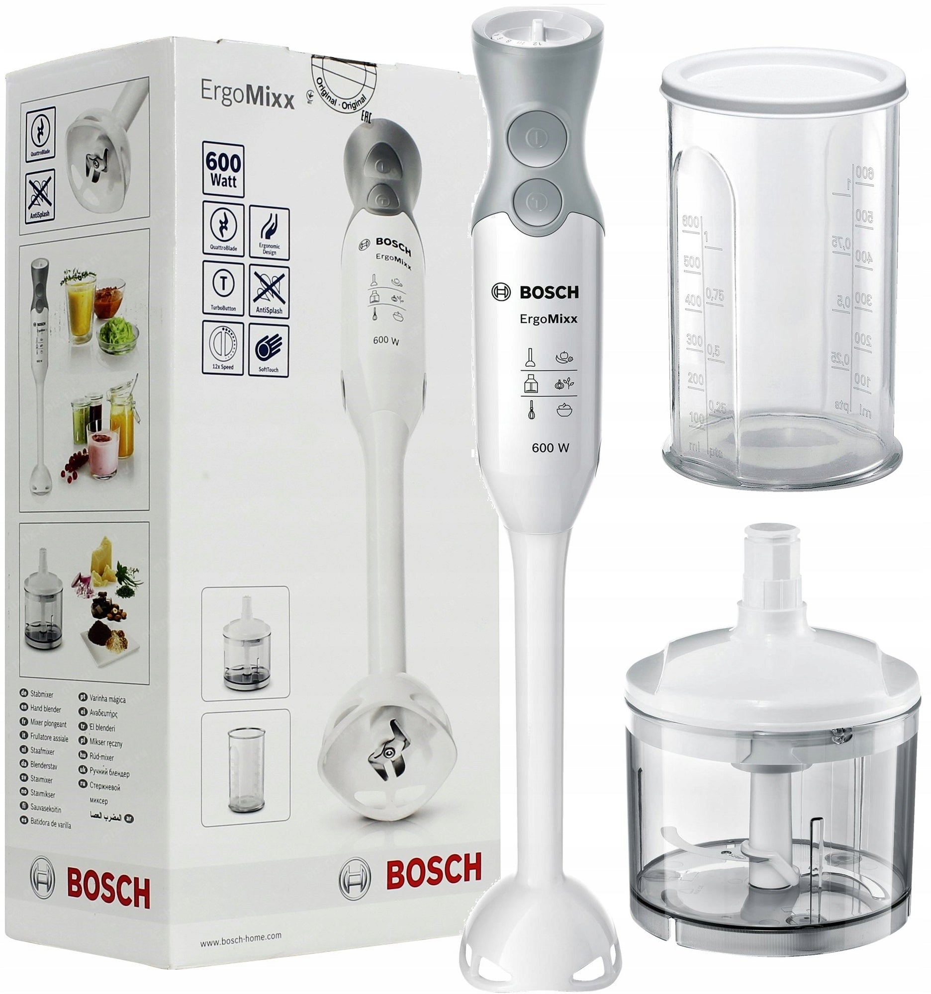 Blender Bosch MSM66020, hand blender 600 W, grey, white Brand Bosch