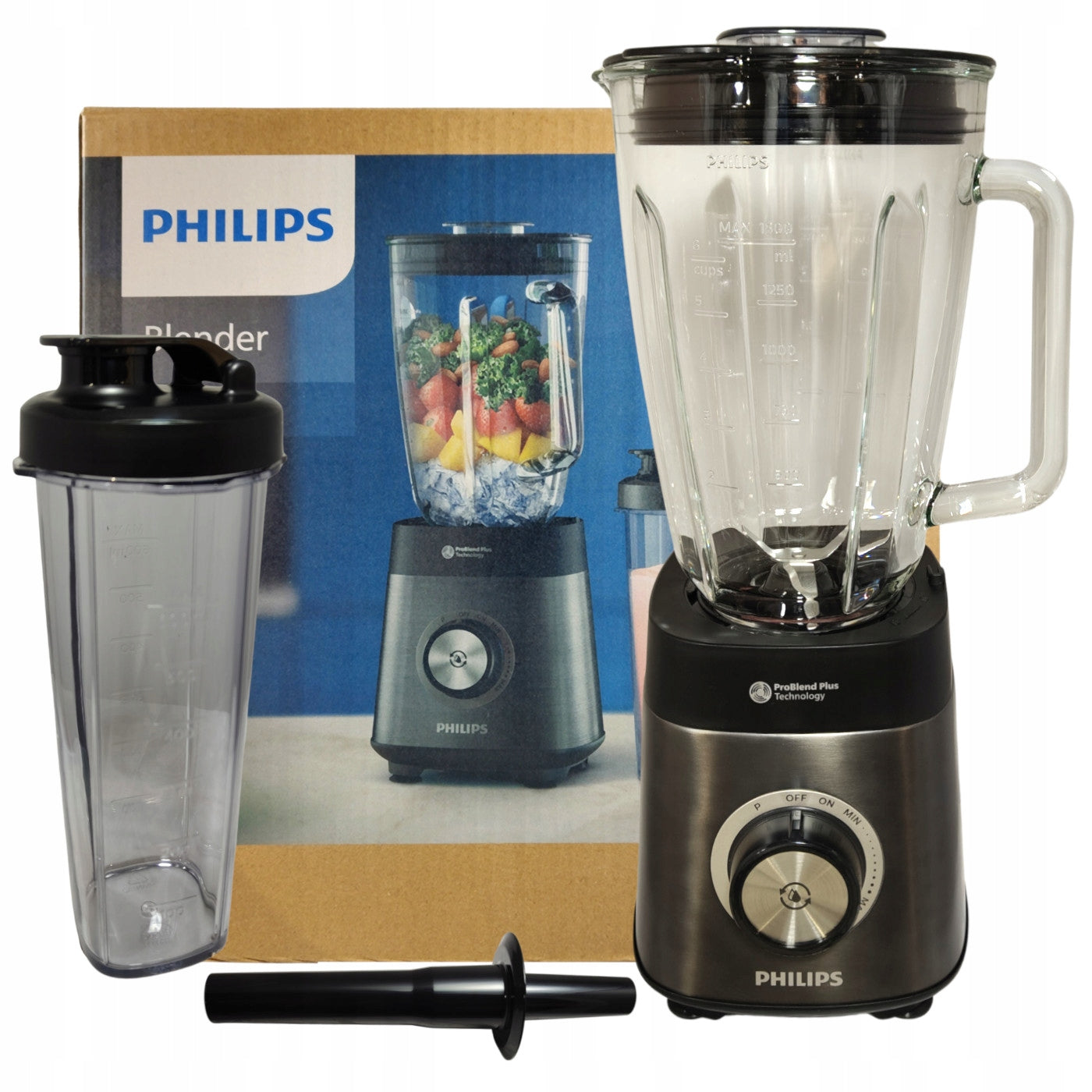 Blender Chalice Mixer Cocktail Philips HR3041/00 1200W + Bottle