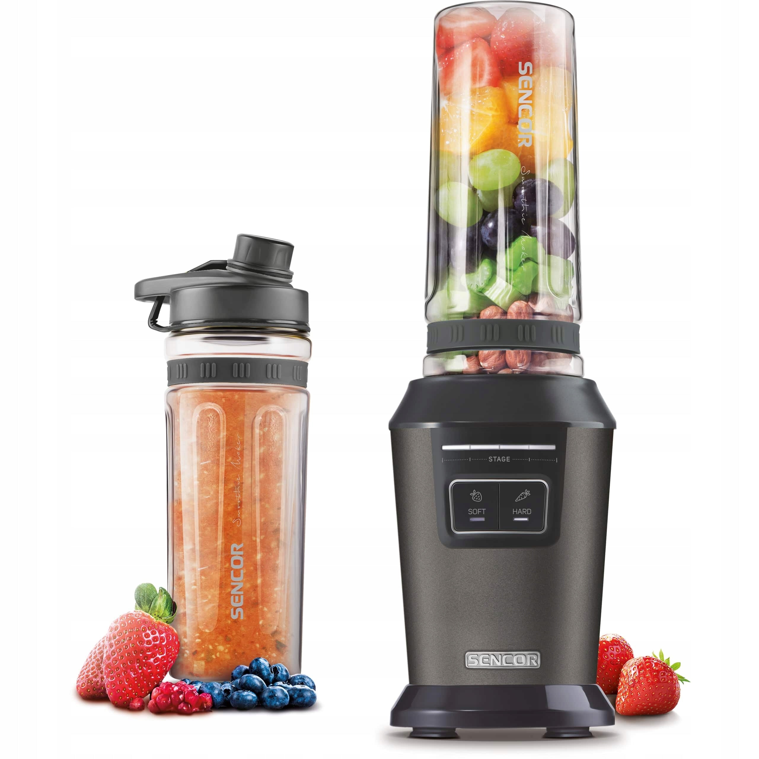 Blender Chalice Mixer Smoothie Sencor 800W STRONG Black 2 CONTAINERS