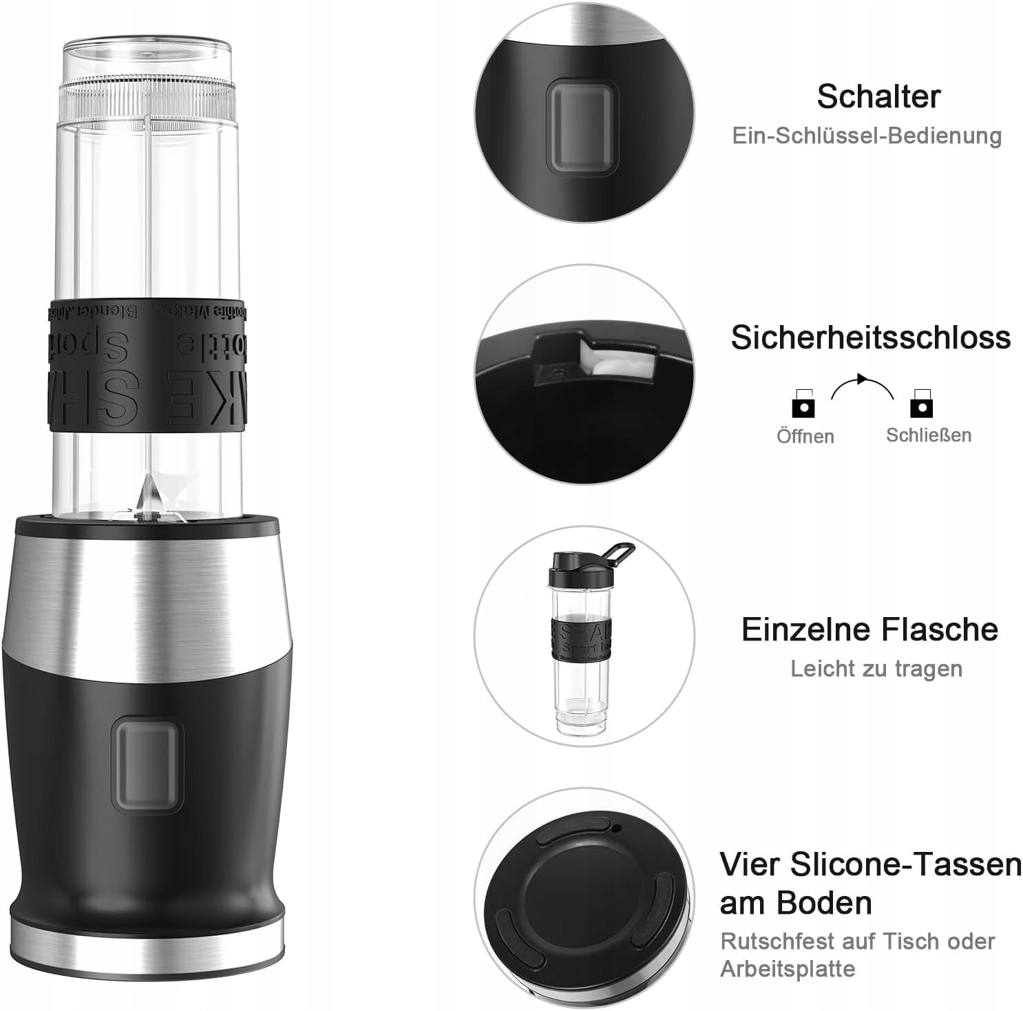 Blender Mixer for Smothie Cocktails 500 W 570 ml with Bottle Packaging status original