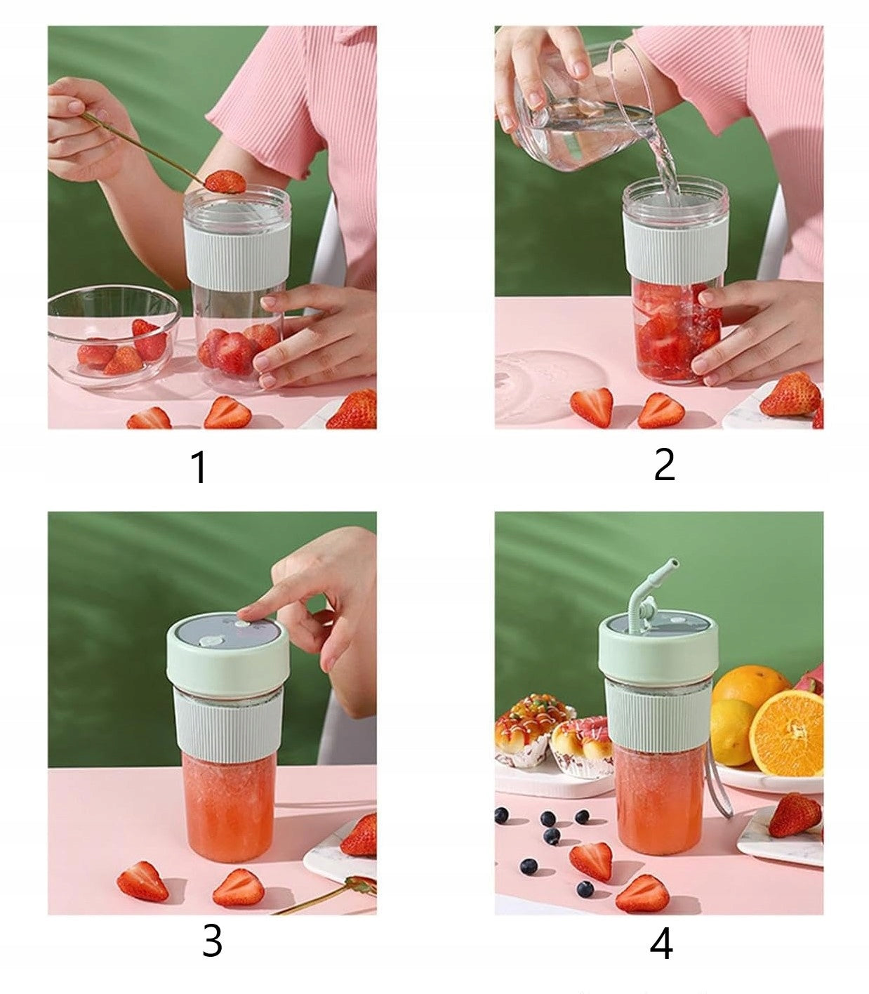 Blender Portable Wireless Travel Glass Cup Mini Handheld 350ml Brand no brand