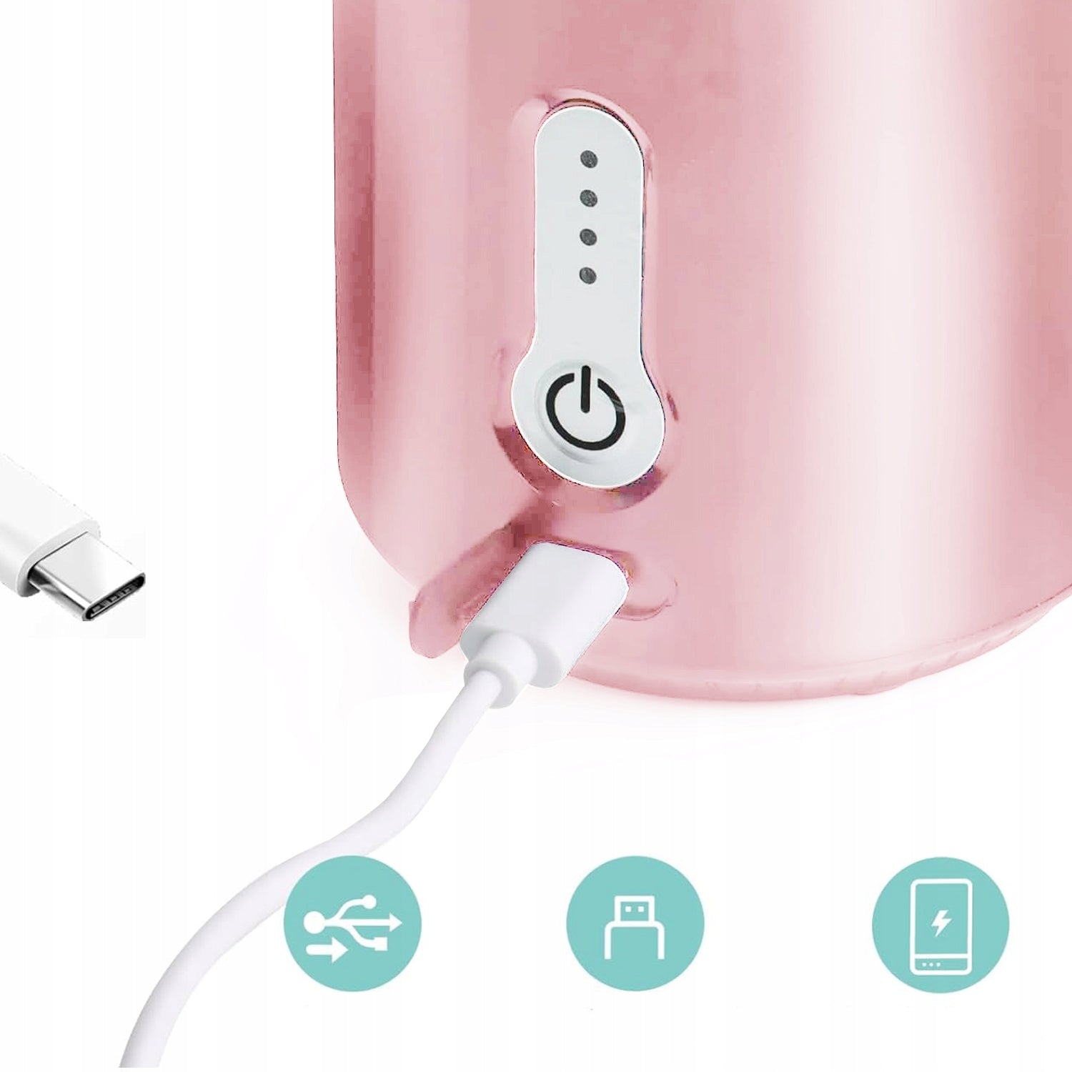 Blender Tourist Glass Cup 500ml 150W Portable sports Wireless USB PINK Manufacturer code PixelGuru