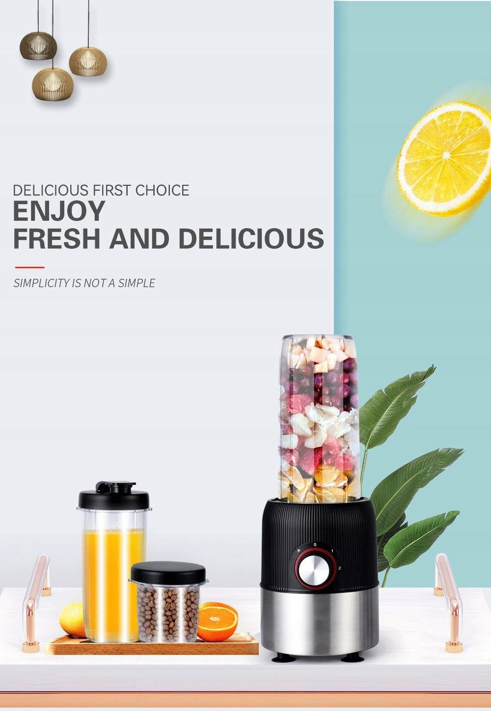 Blender for coffee, ice crushing, smoothie preparation and fruit puree Packaging status original