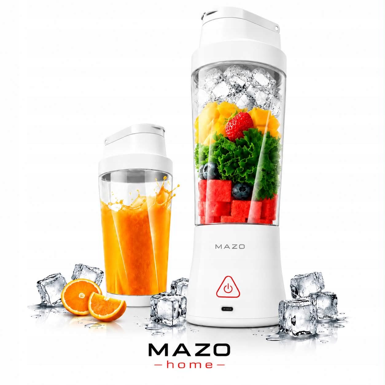 Blender water bottle portable wireless MAZO 300 In smoothie crushes ice 6 blades Packaging status original