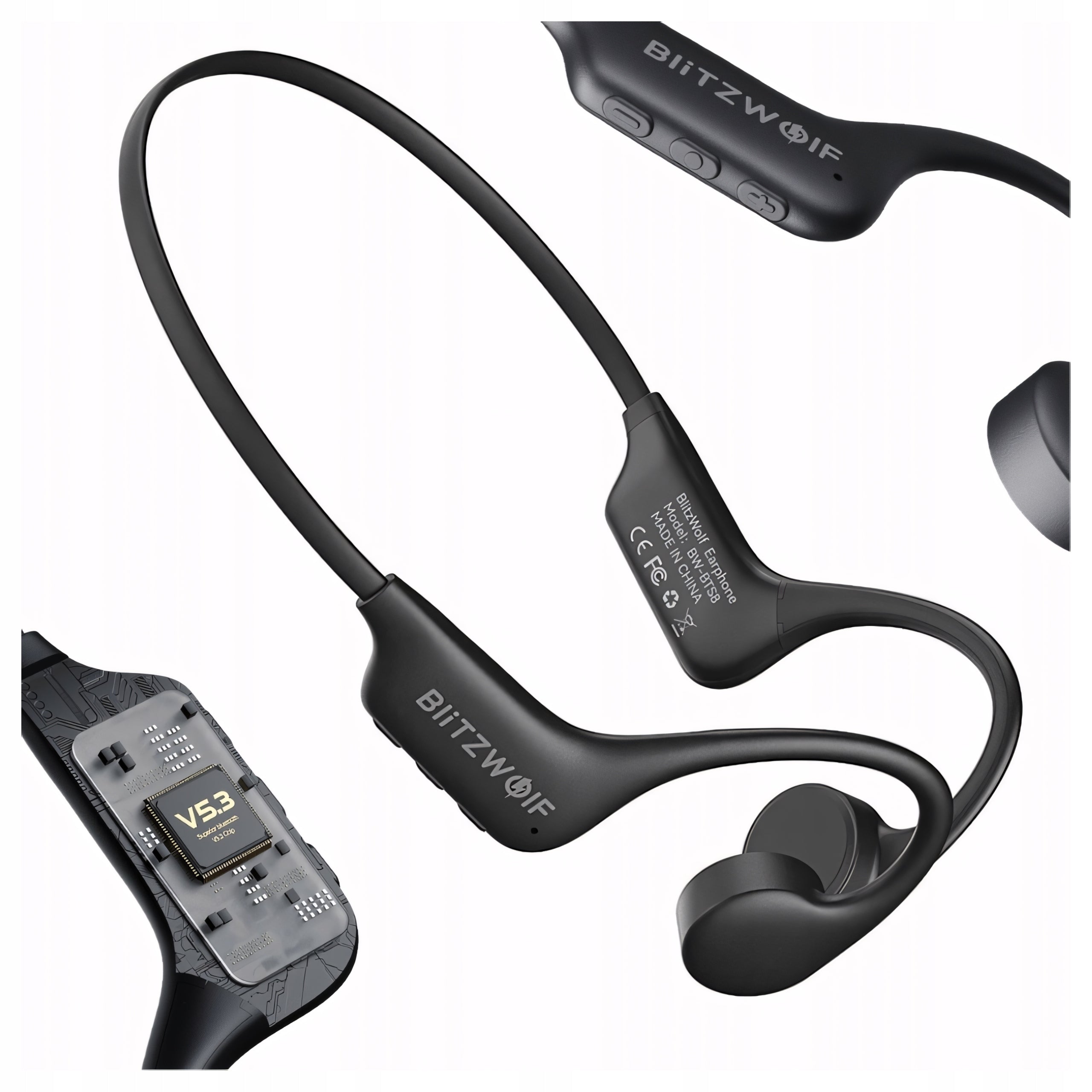 Blitzwolf Wireless BT Sports Headphones with IPX8 Bone Conduction