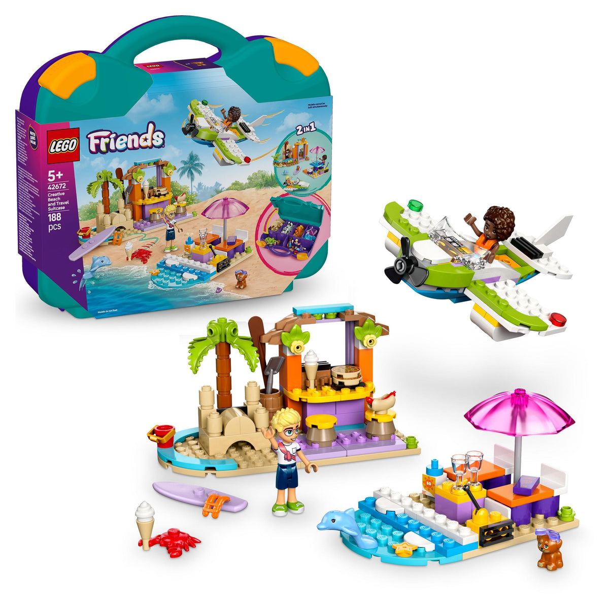 Blocks Lego Friends 188 elements creative beach suitcase 42672