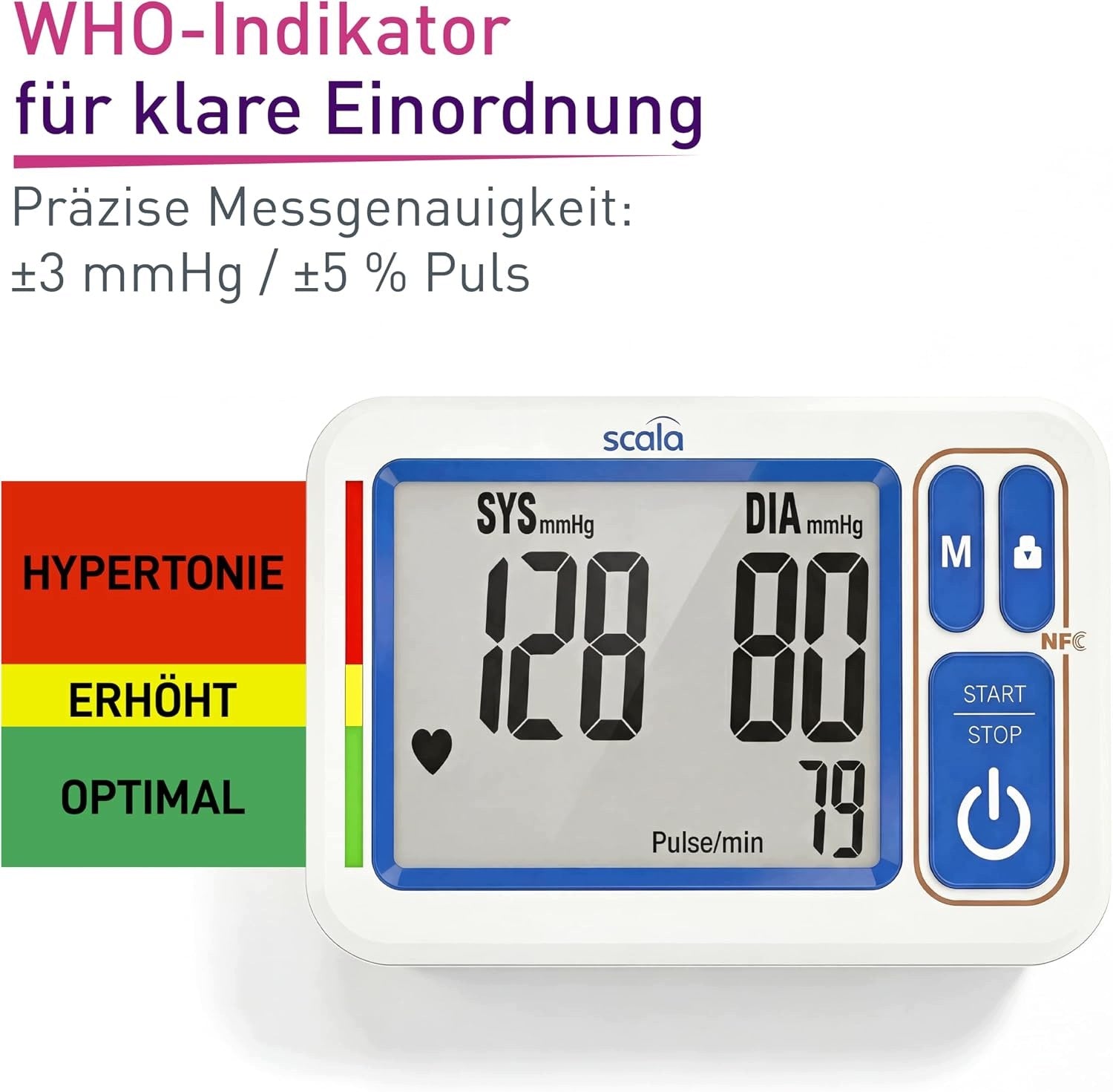 Blood Pressure Monitor Scala SC 6750 NFC Precise Home Measurement Brand Scala