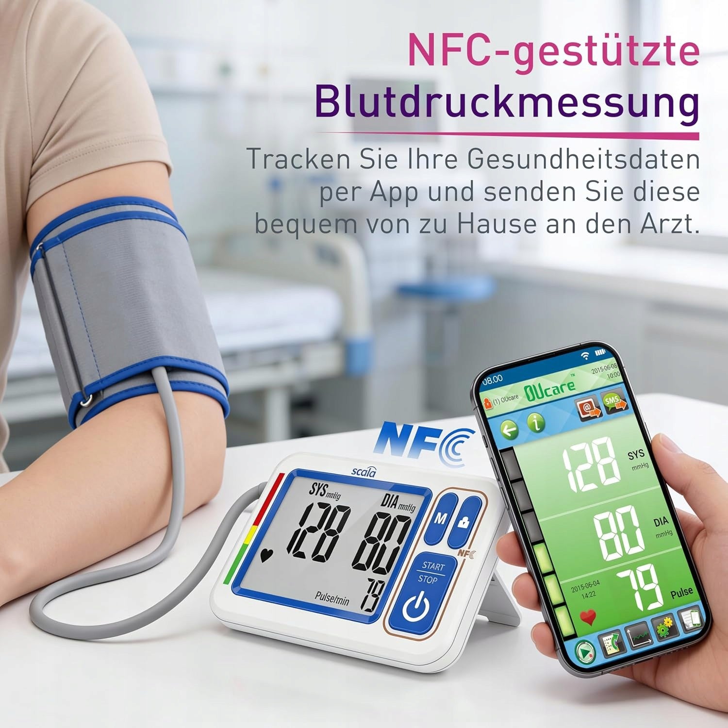 Blood Pressure Monitor Scala SC 6750 NFC Precise Home Measurement Medical device no