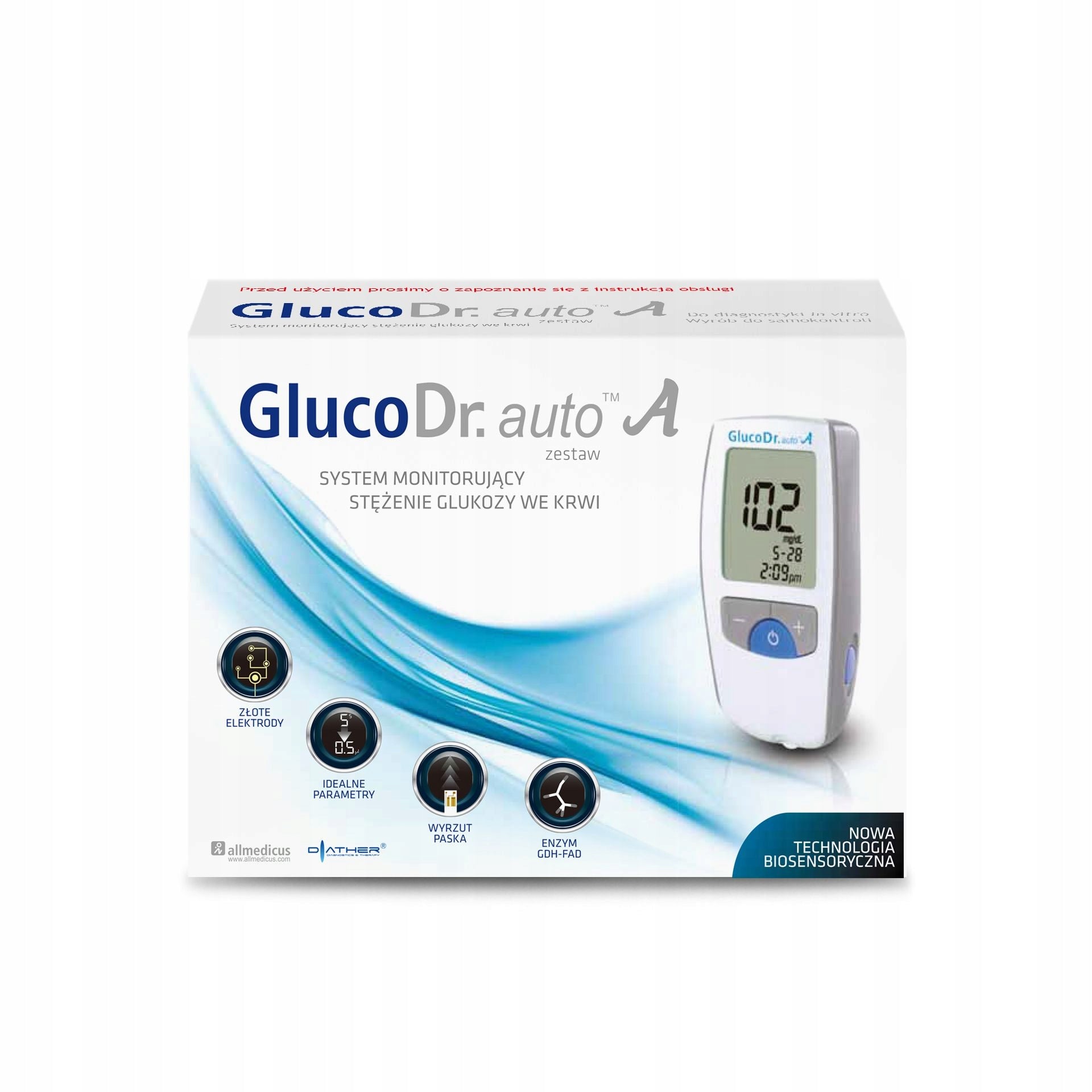 Blood glucose meter GlucoDr. auto A + strips 25 pcs. Packaging status original