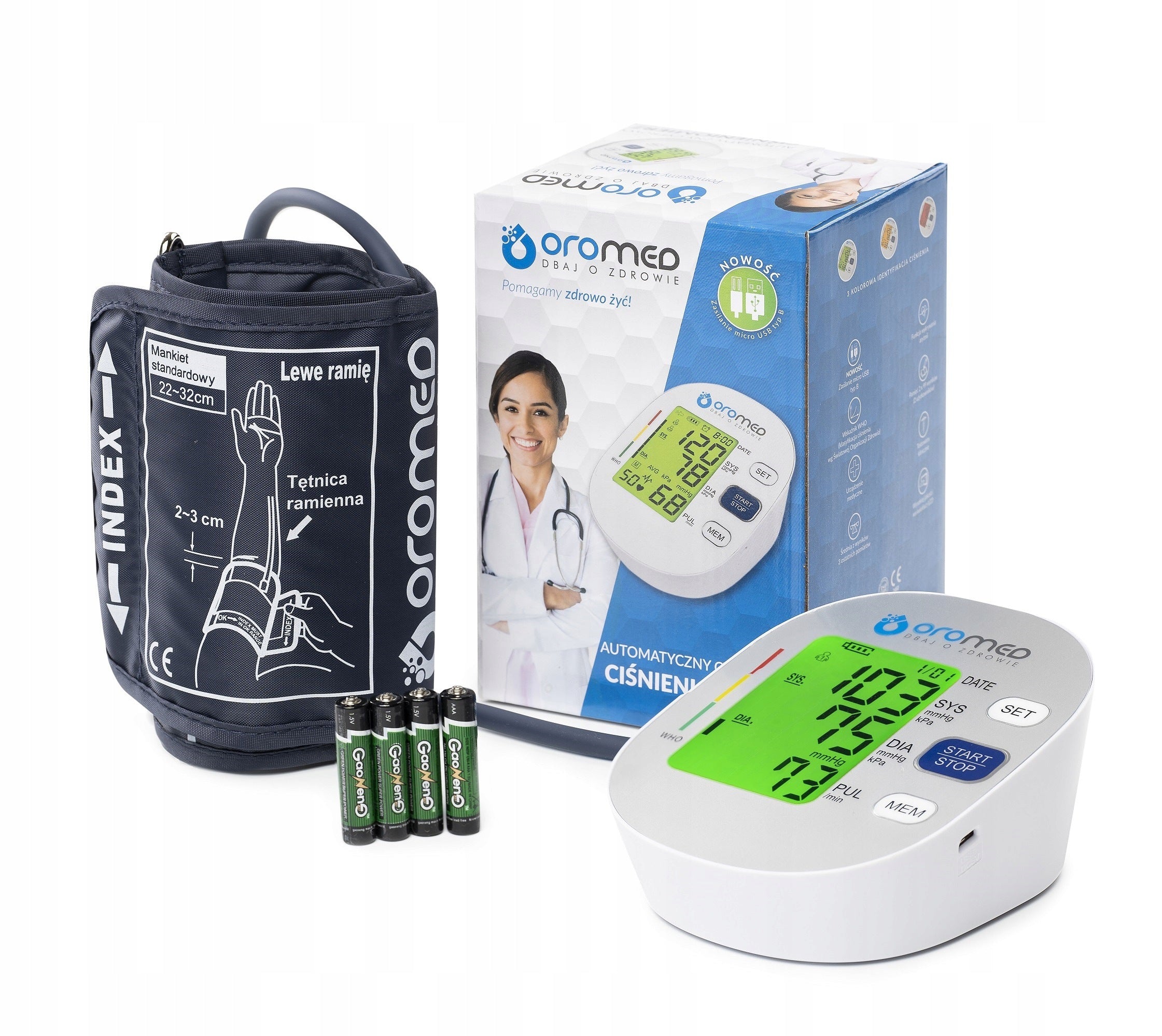 Blood pressure monitor OROMED ORO-BP2 PRO White-grey