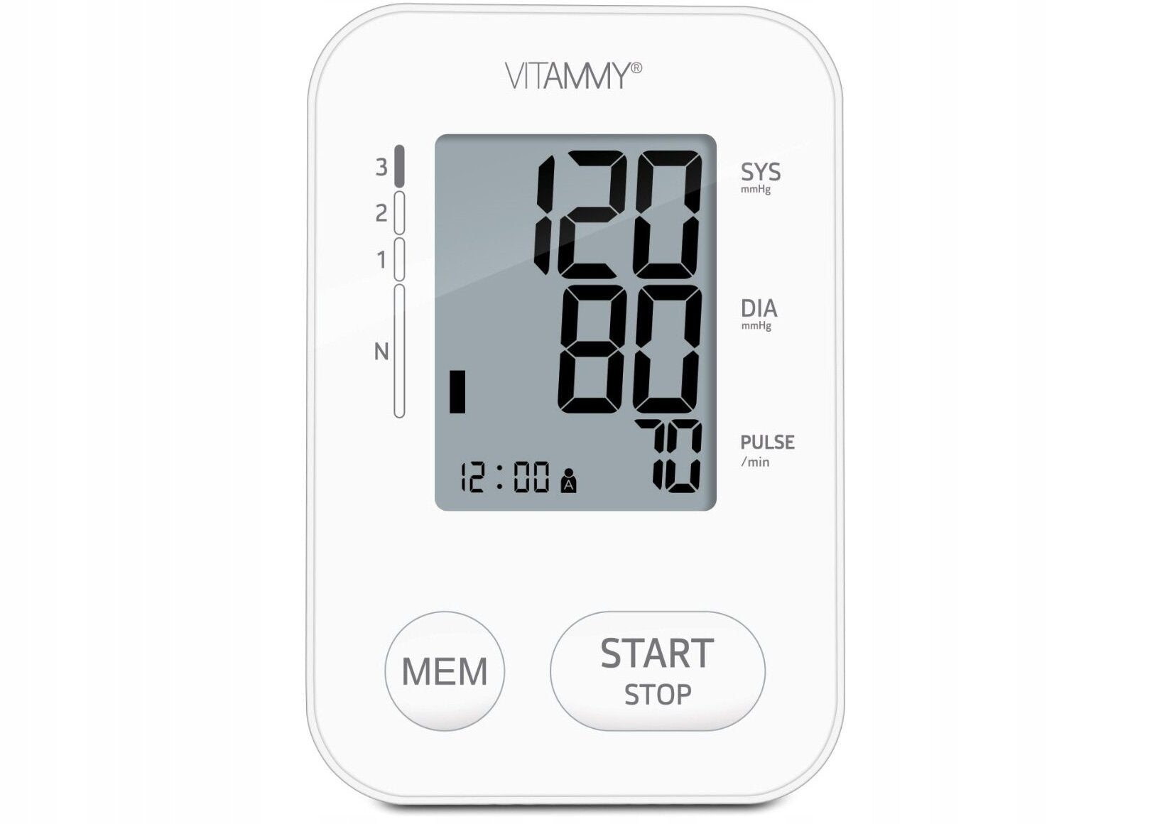 Blood pressure monitor VITAMMY Next 2+ Batteries included no