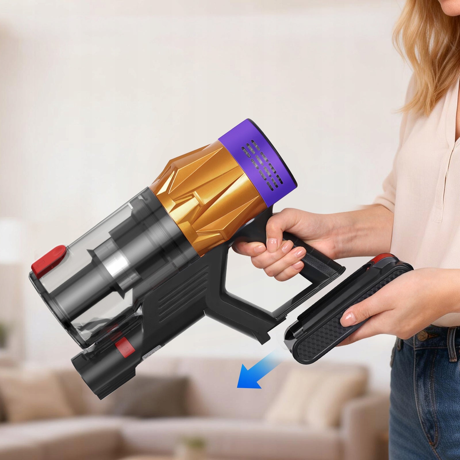 Blossom V18 Cordless Handheld Vacuum Cleaner 550W 50KPa for Home and Car Power supply rechargeable battery