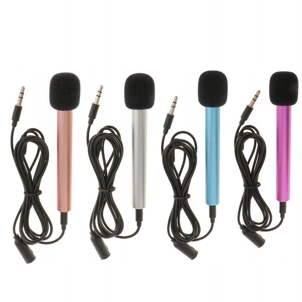 Blue 3.5mm Mini Microphone Mic For Mobile Phone Smartphones Singing Song Packaging status original