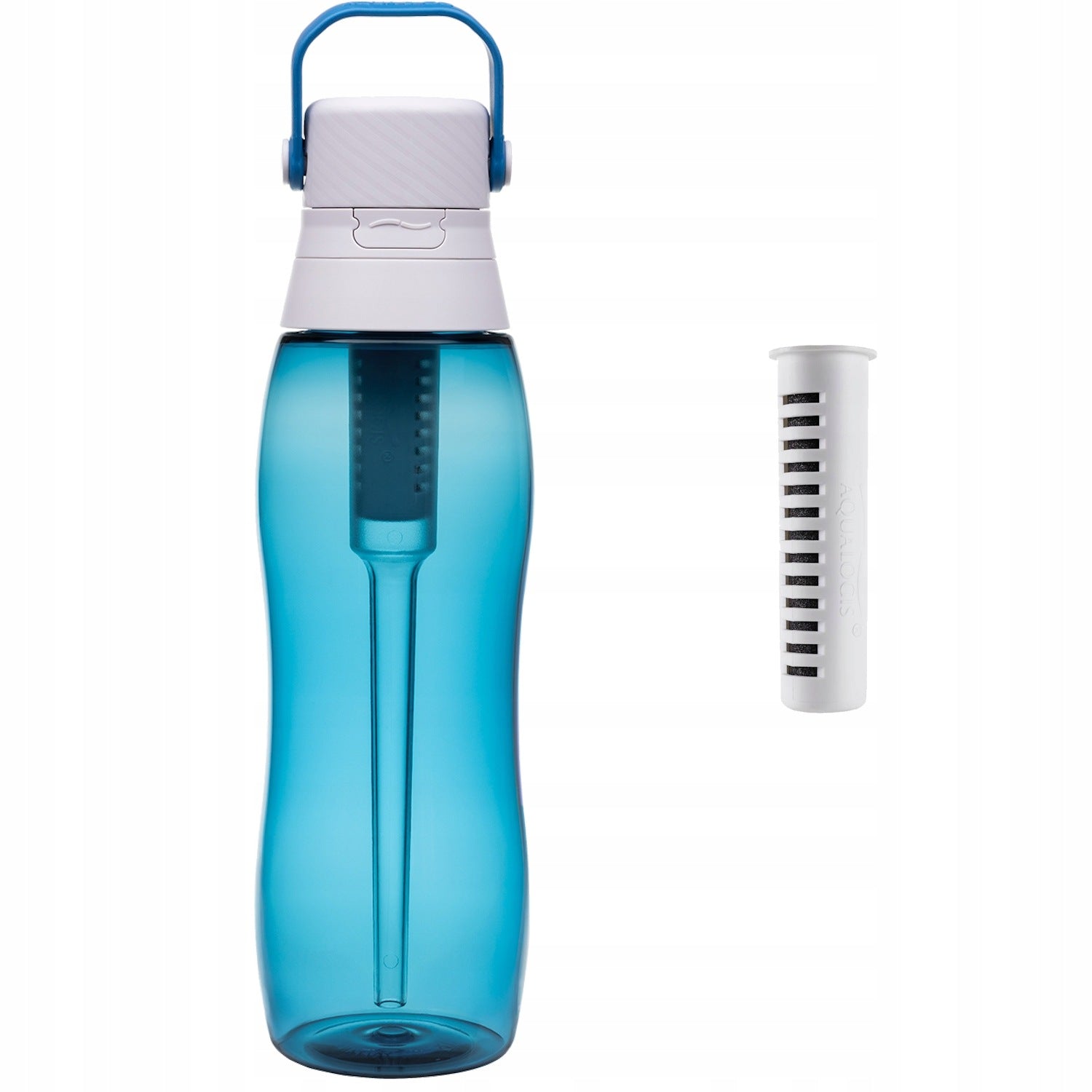 Blue Aqua&Go Water Filter Bottle with Carbon Filter 750ml Brand Aqualogis