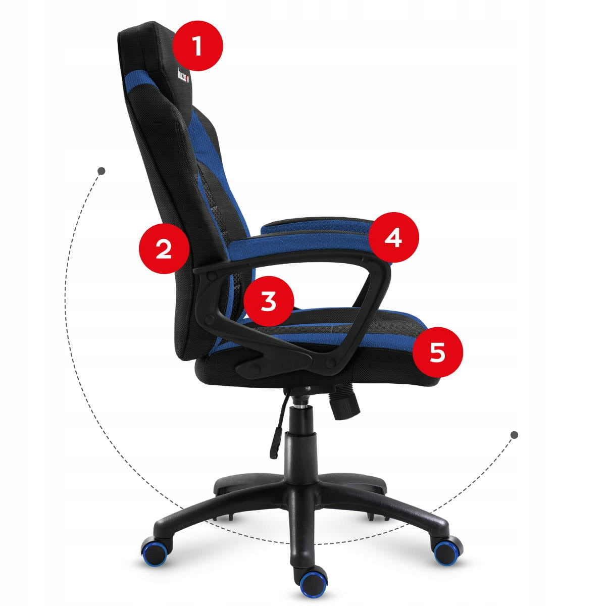 Blue Armchair HUZARO Force 2.5 Maximum seat height 53 cm