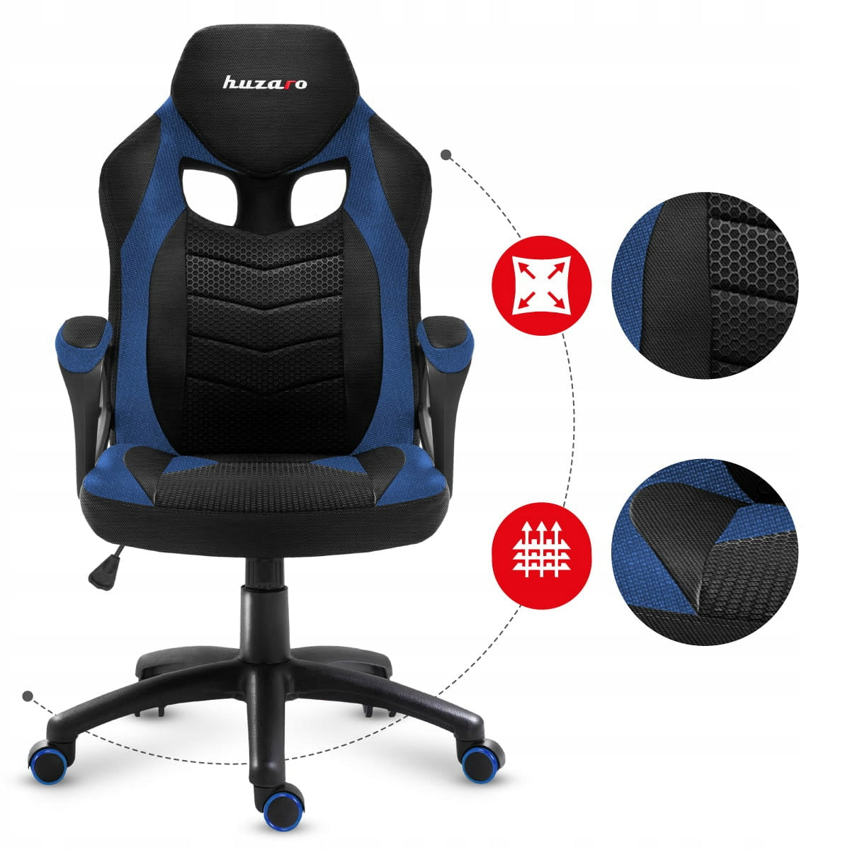 Blue Armchair HUZARO Force 2.5 Minimum seat height 43 cm