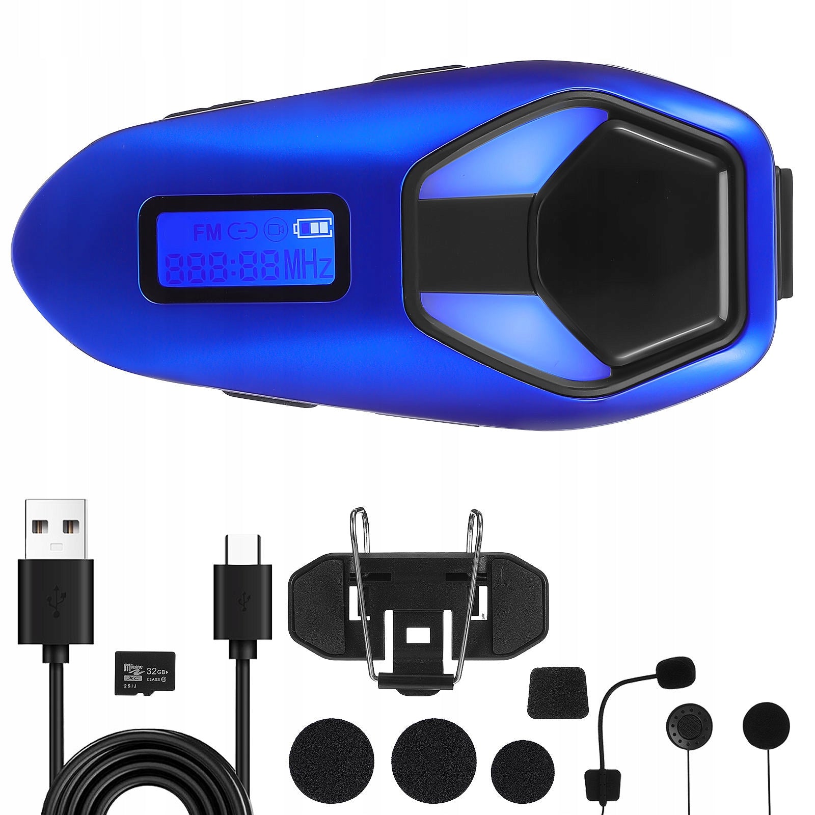 Blue Cordless Helmet Headphone for Clear Two-Way Communication