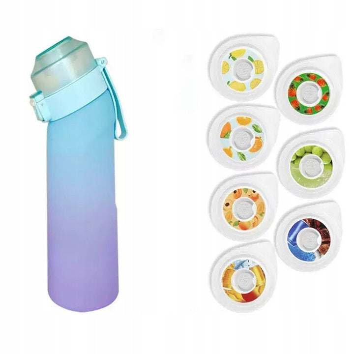 Blue Flavoured Water Bottle 650ml With 7 Fragrance Rings Brand Migorax
