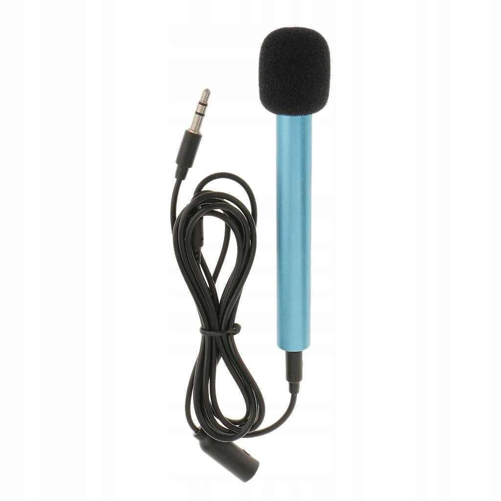 Blue Mini Singing Karaoke Home KTV Microphone Mic For IOS Android Cell