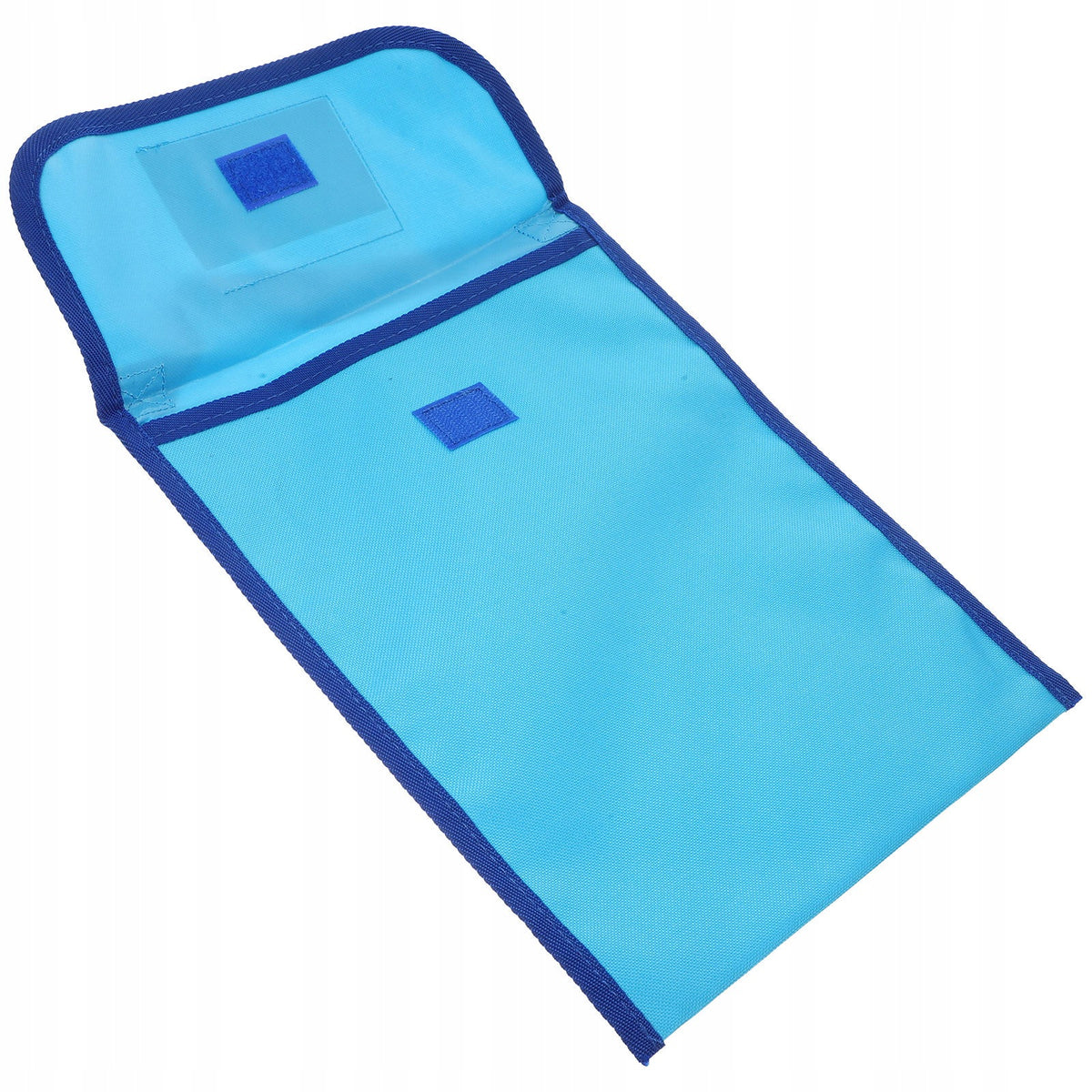 Blue Nylon Tote Bag Large Capacity Student Handbag with Sticky Band